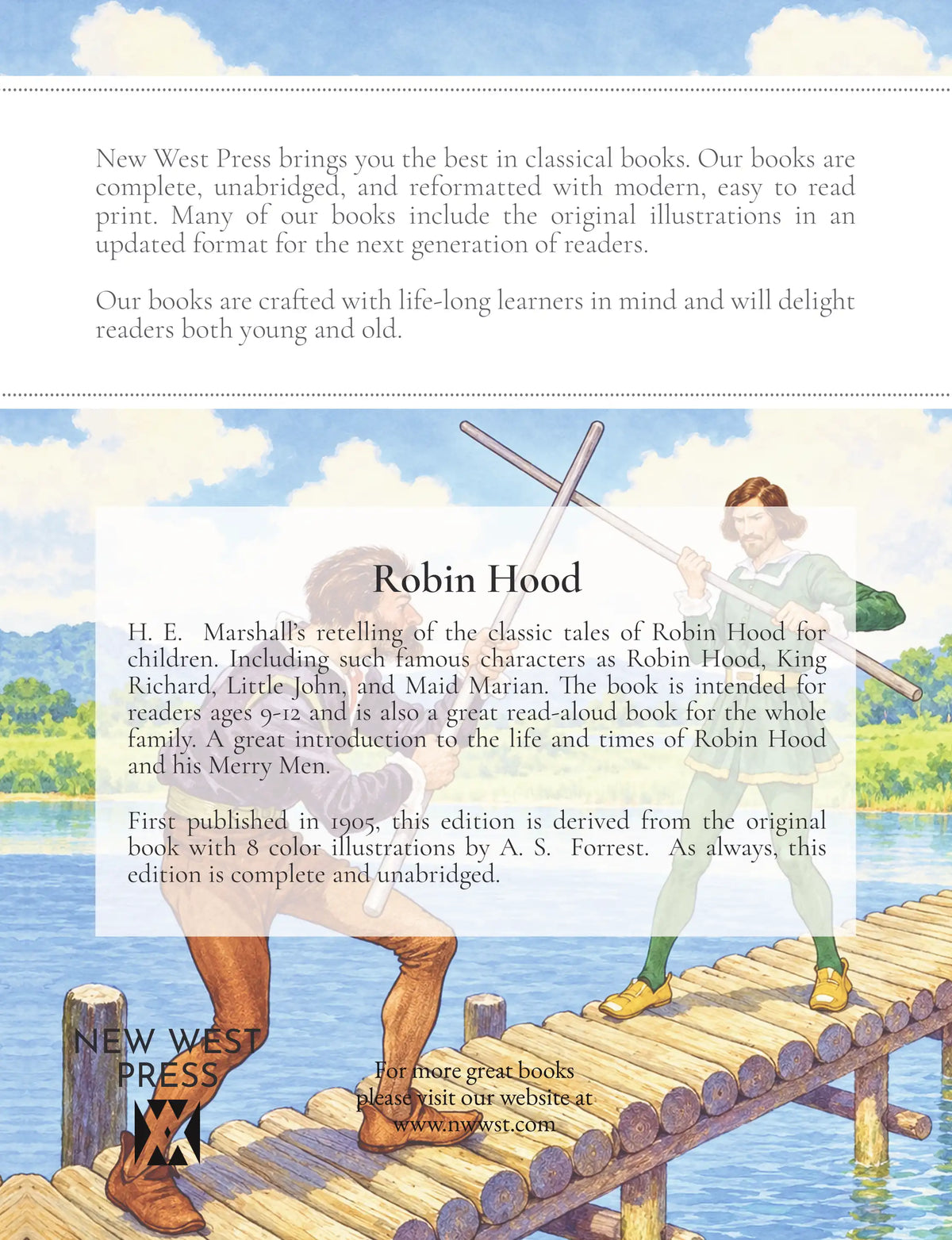 Stories of Robin Hood by H. E. Marshall — Back cover