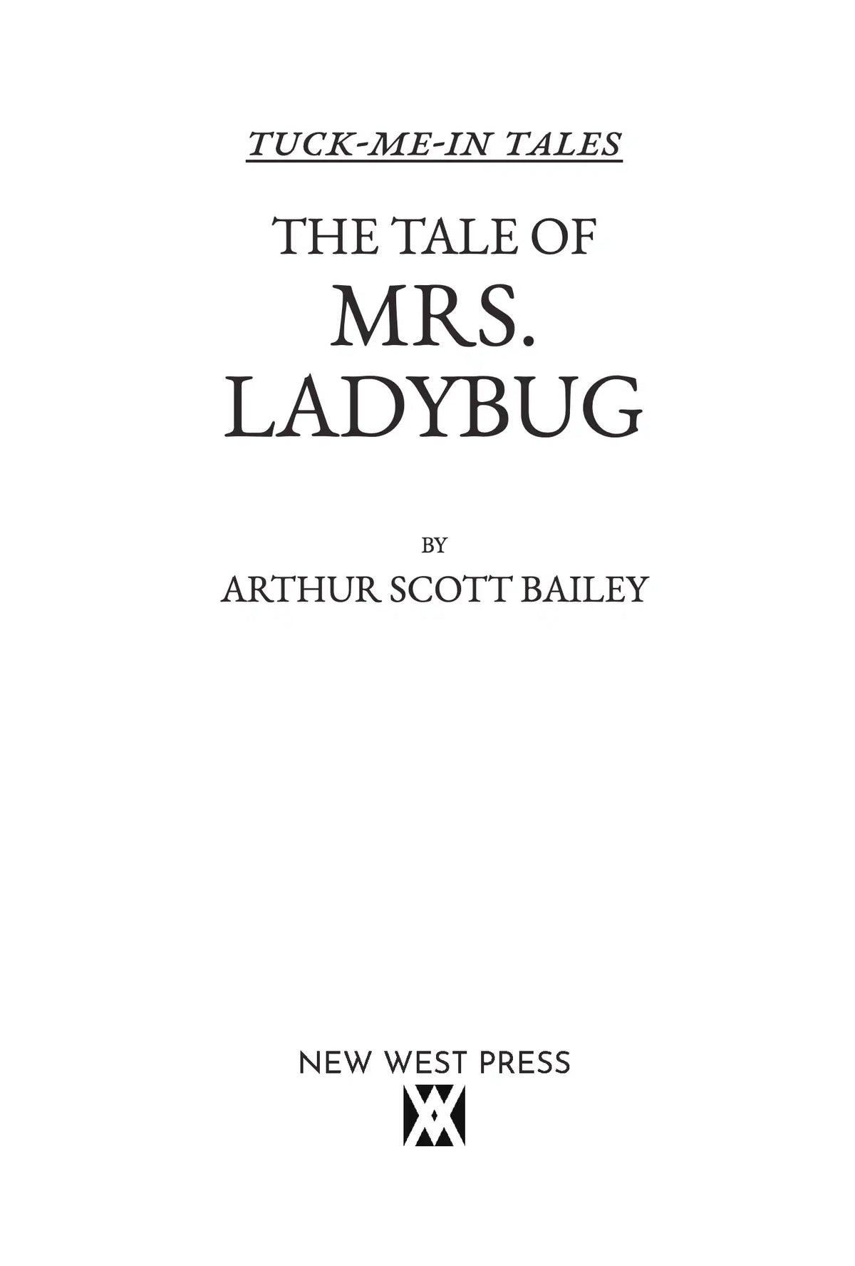 The Tale of Mrs. Ladybug — Title page