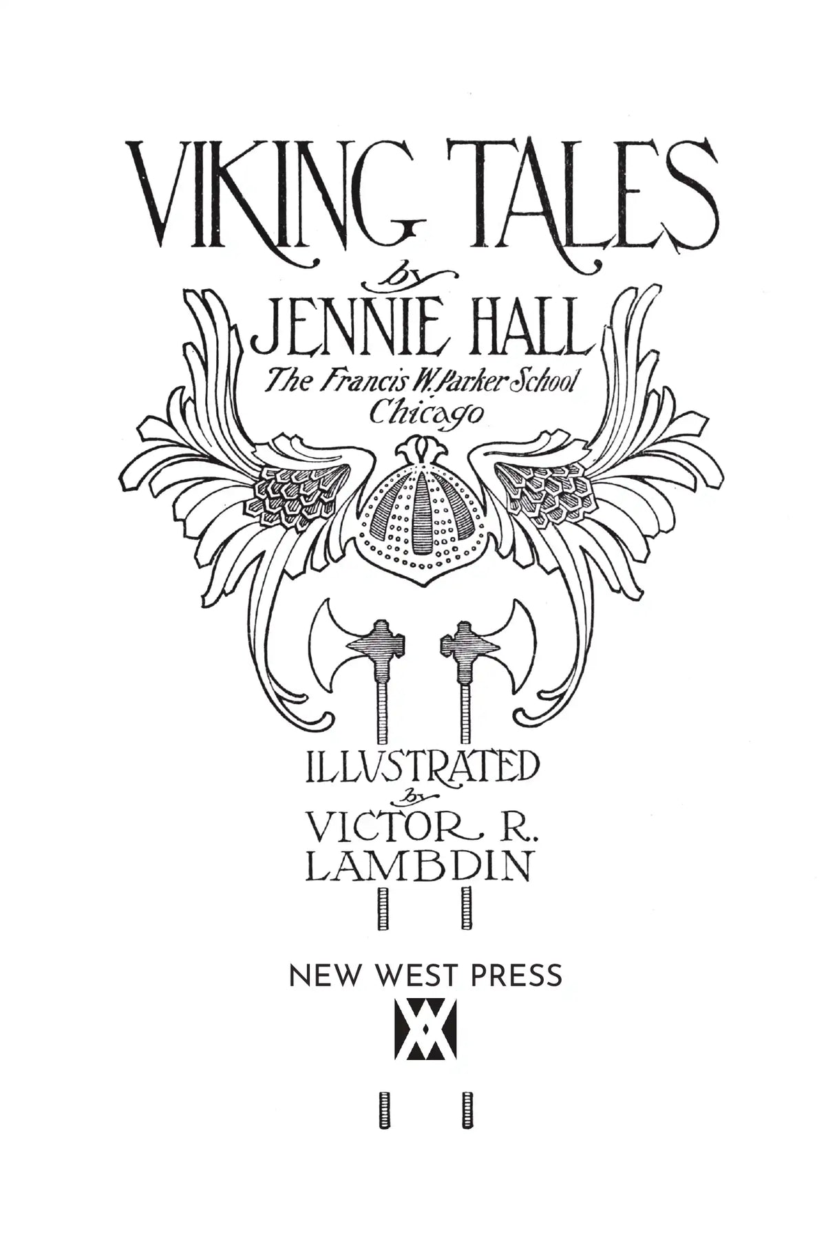 Viking Tales — full title page with Jennie Hall and illustrator Victor R. Lambdin
