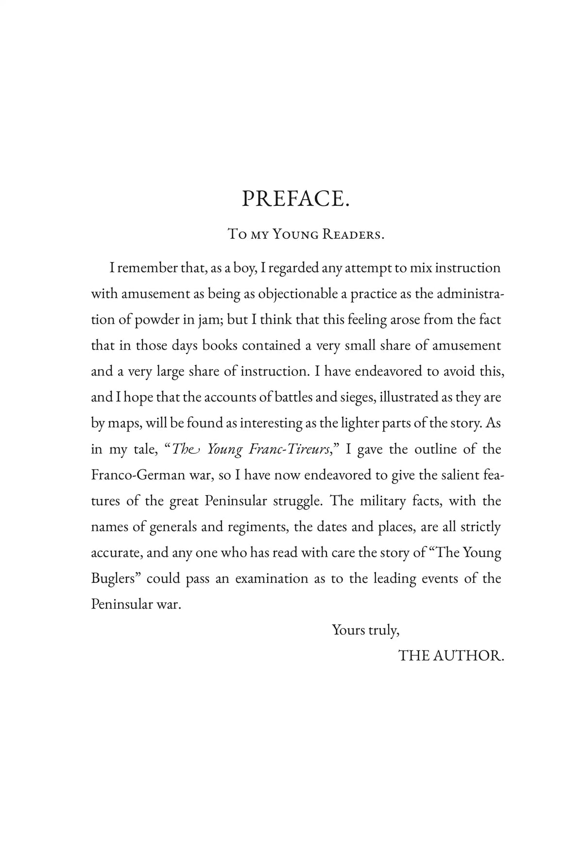 The Young Buglers by G. A. Henty — preface