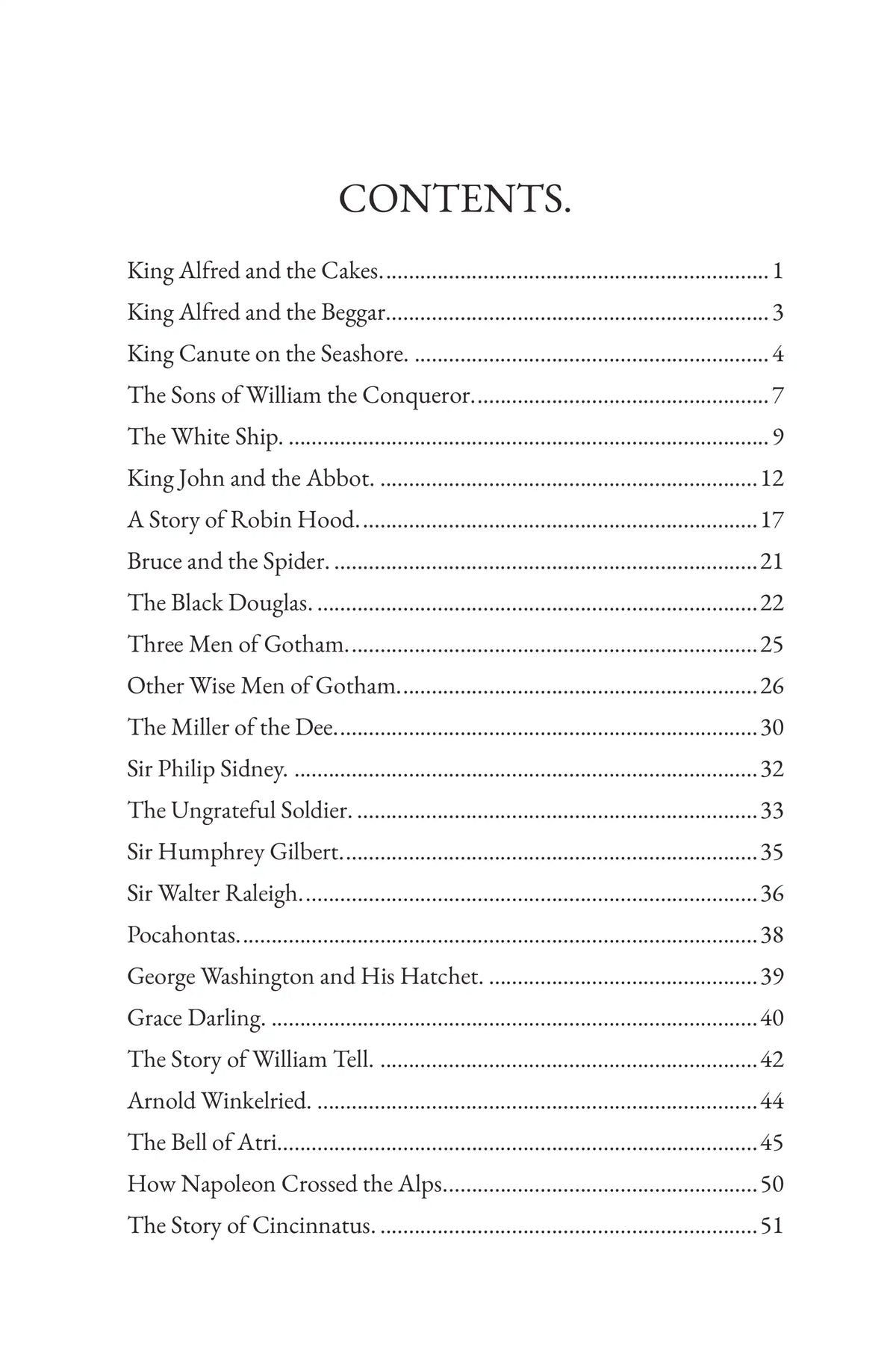 Fifty Famous Stories Retold by James Baldwin — contents 1