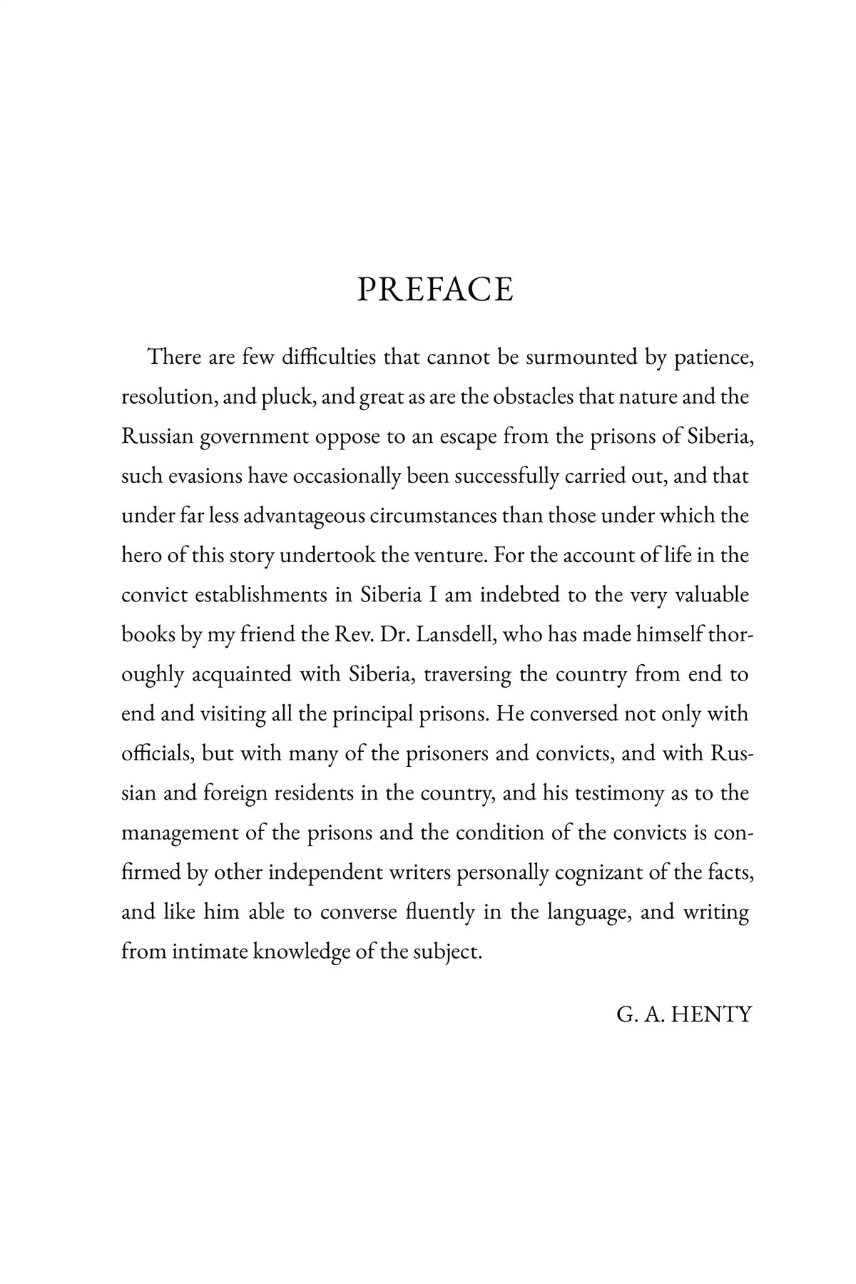 Condemned as a Nihilist by G. A. Henty — complete preface