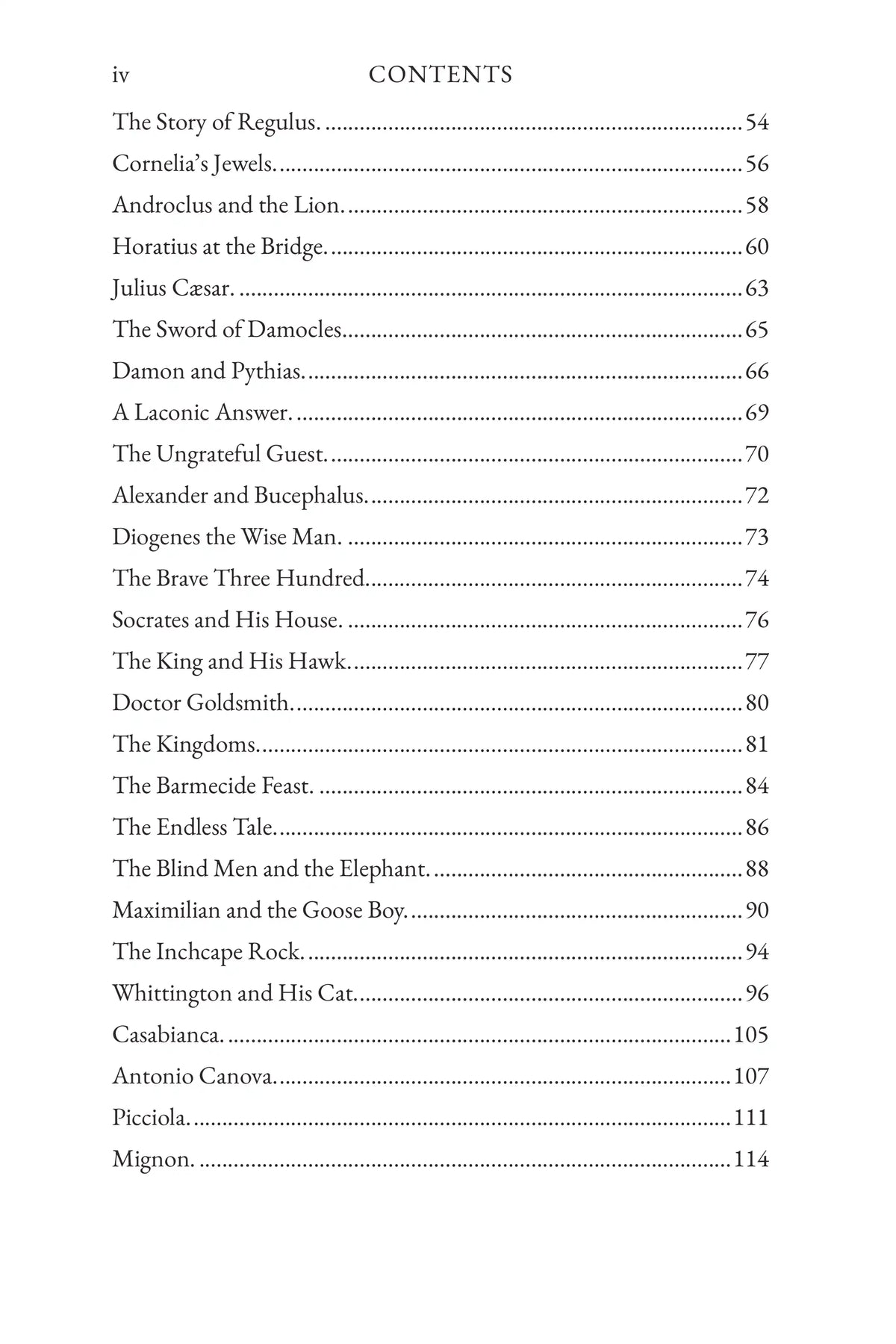 Fifty Famous Stories Retold by James Baldwin — contents 2