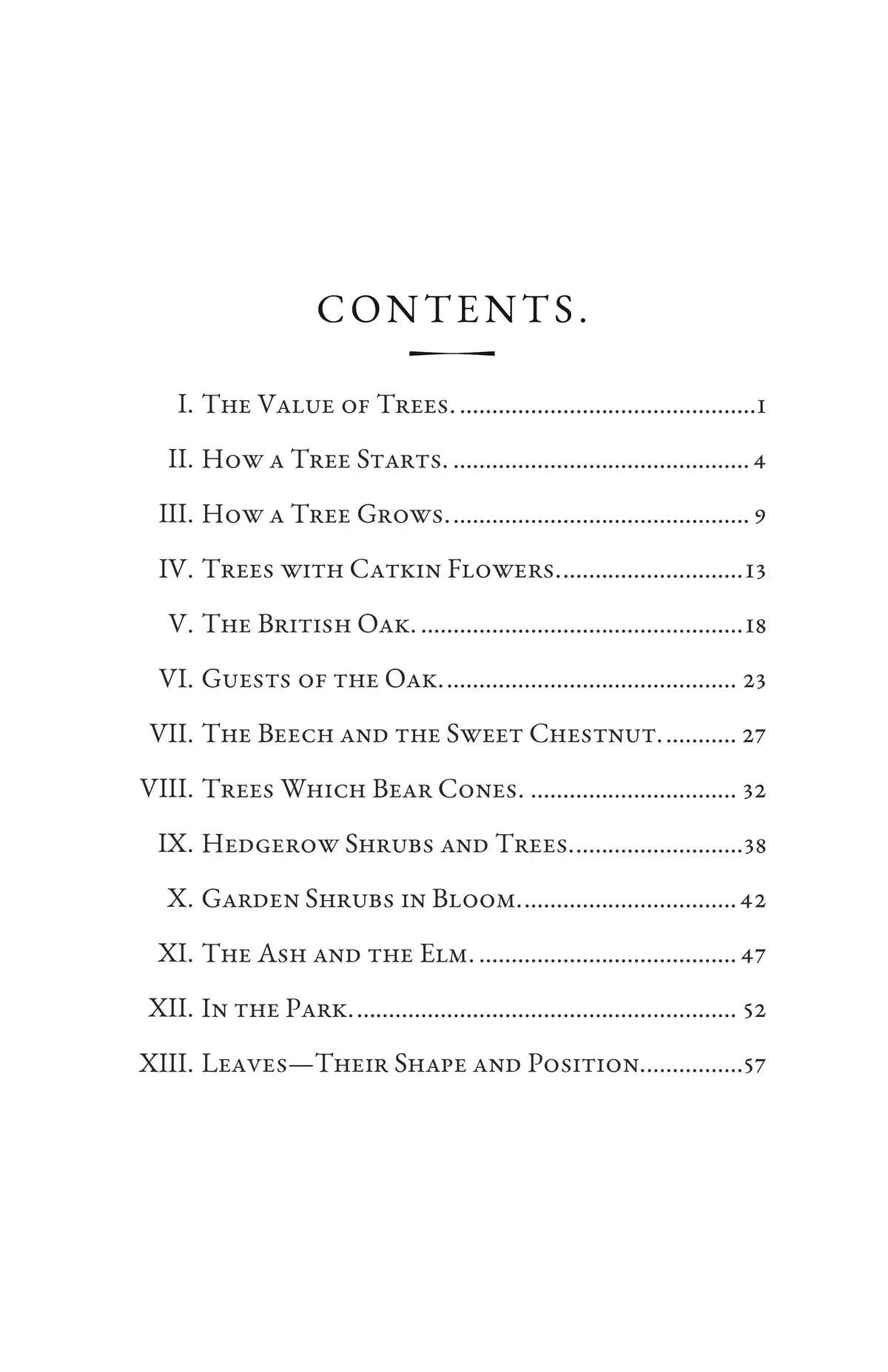 Trees and Shrubs — Table of contents