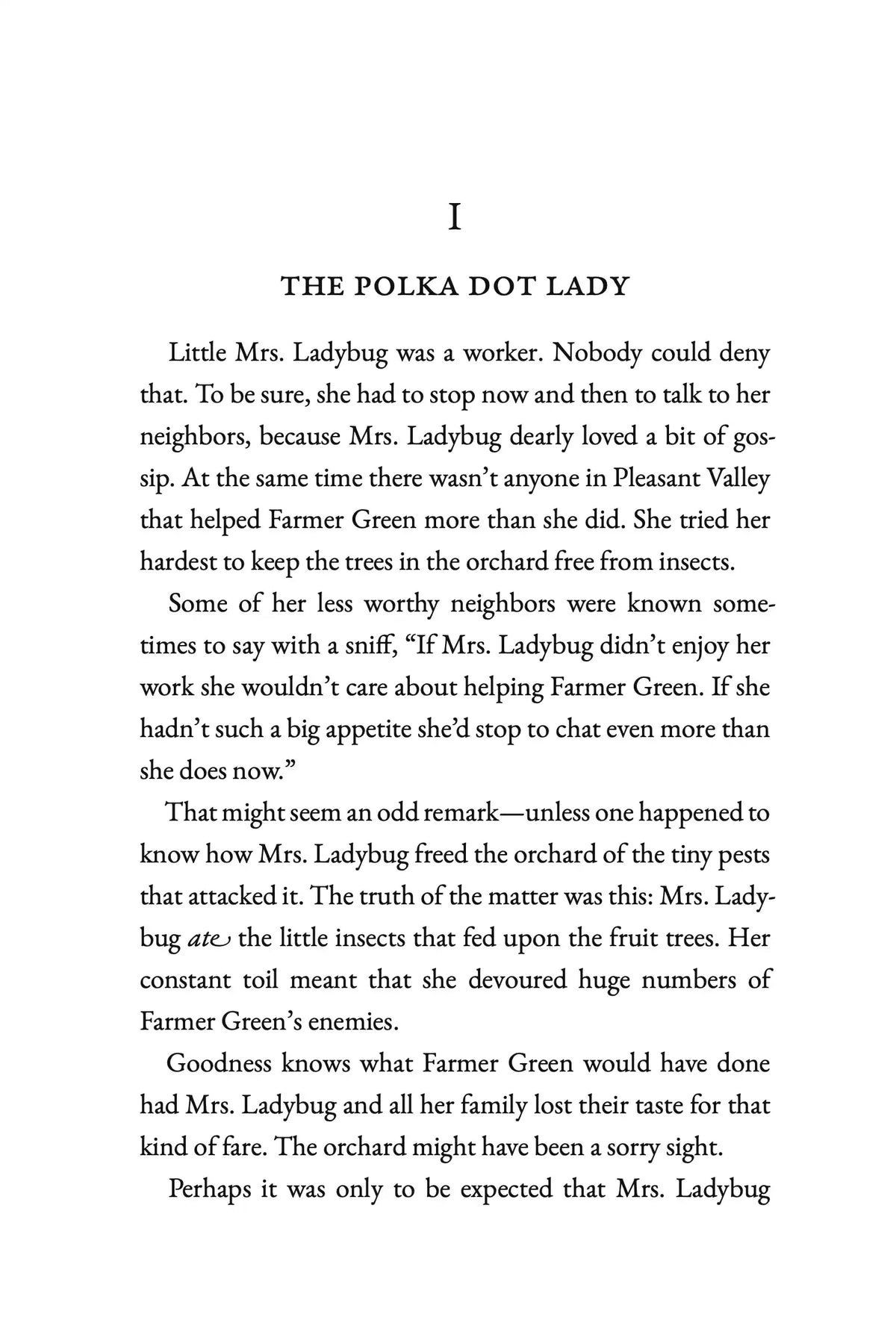 The Tale of Mrs. Ladybug — Story page 1