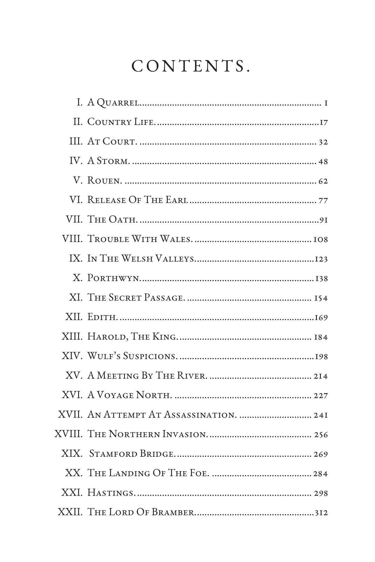 Wulf the Saxon — Table of contents