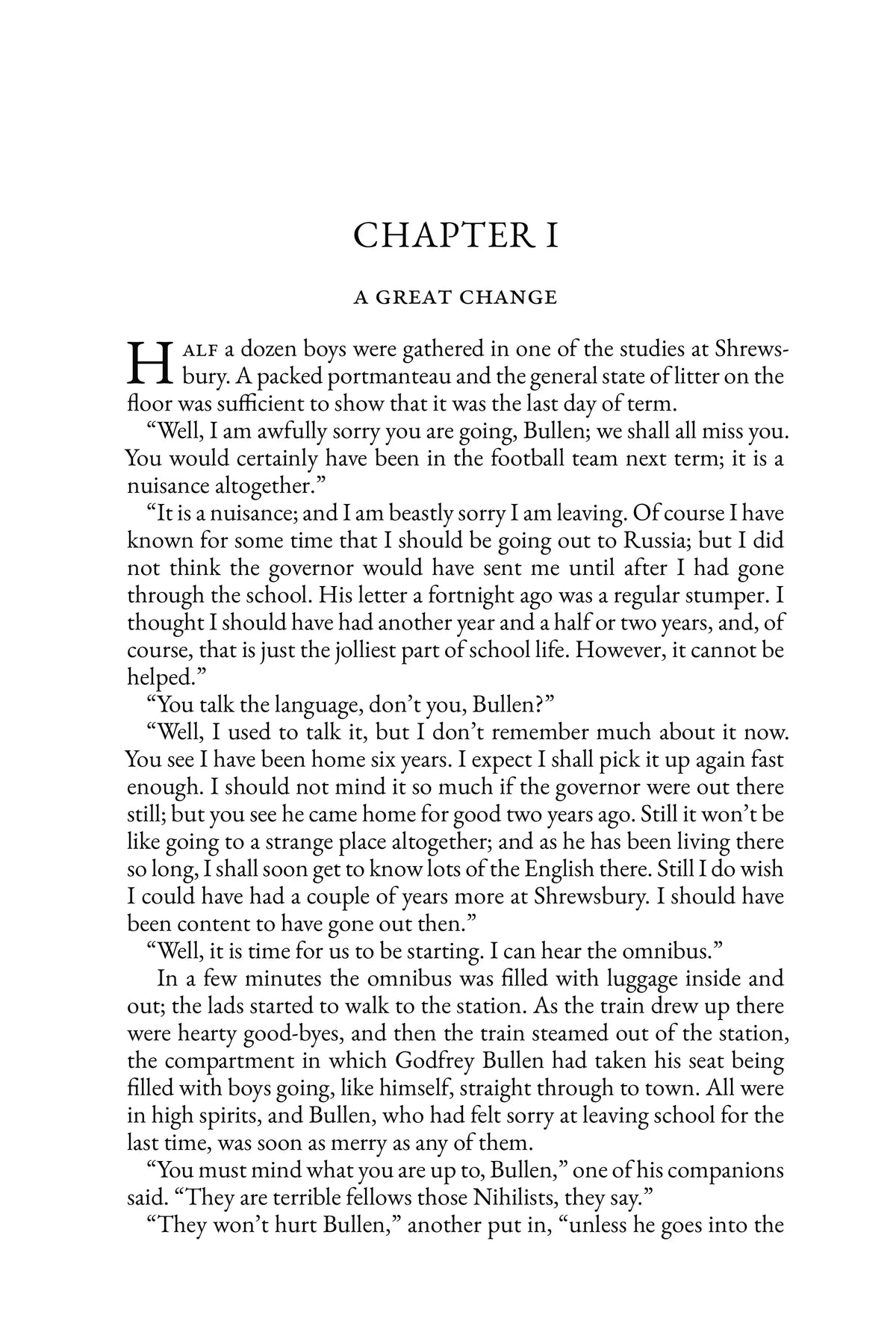 Condemned as a Nihilist by G. A. Henty — story page 1
