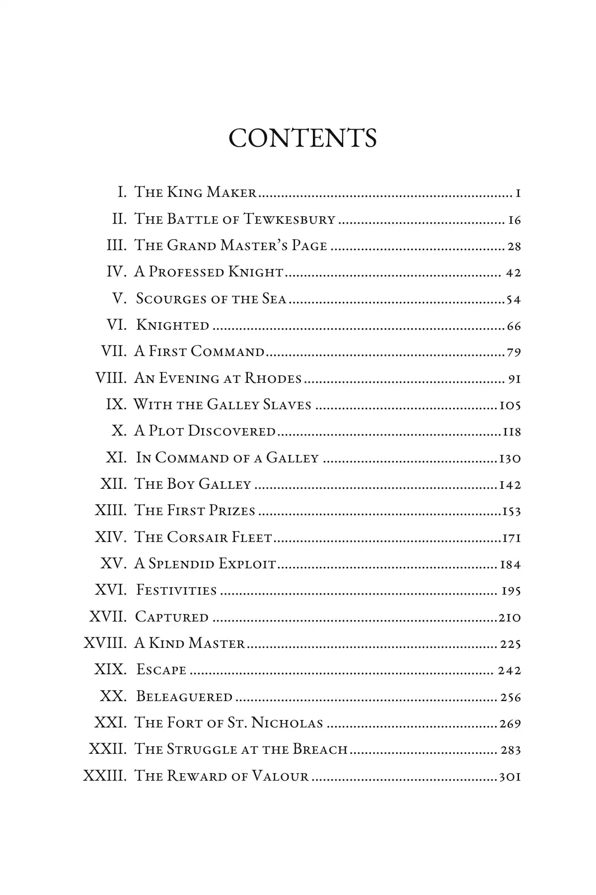 A Knight of the White Cross — contents