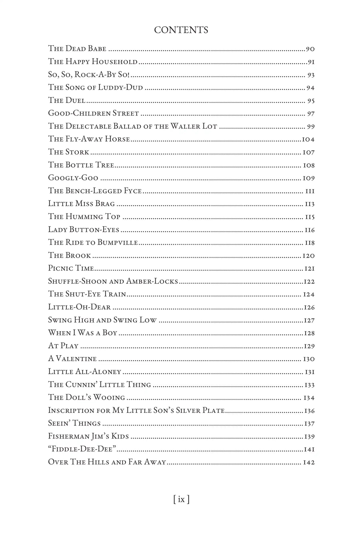 Poems of Childhood by Eugene Field — Table of contents, page 3 of 3