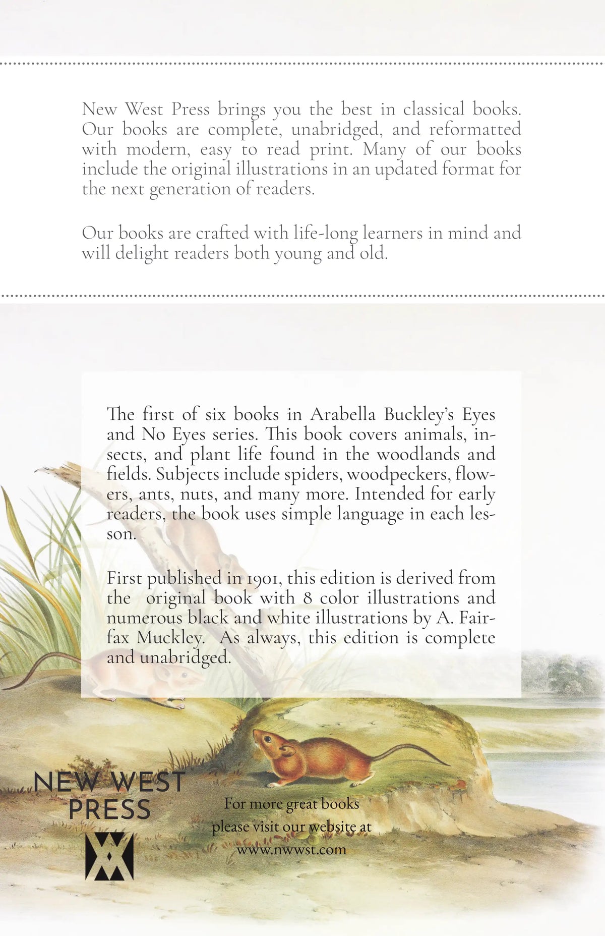 Wild Life in Woods and Fields — Back cover