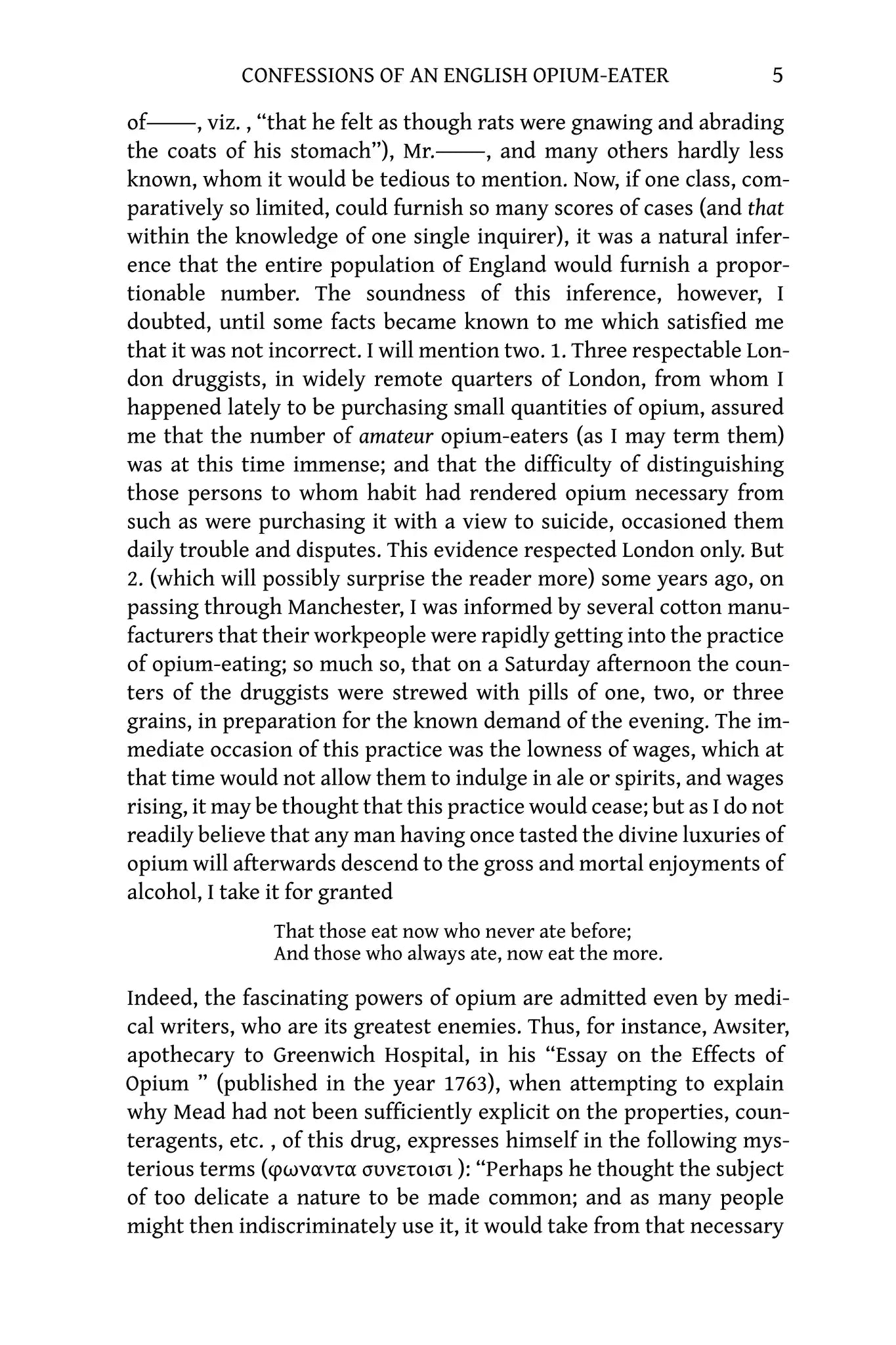 Confessions of an English Opium-Eater