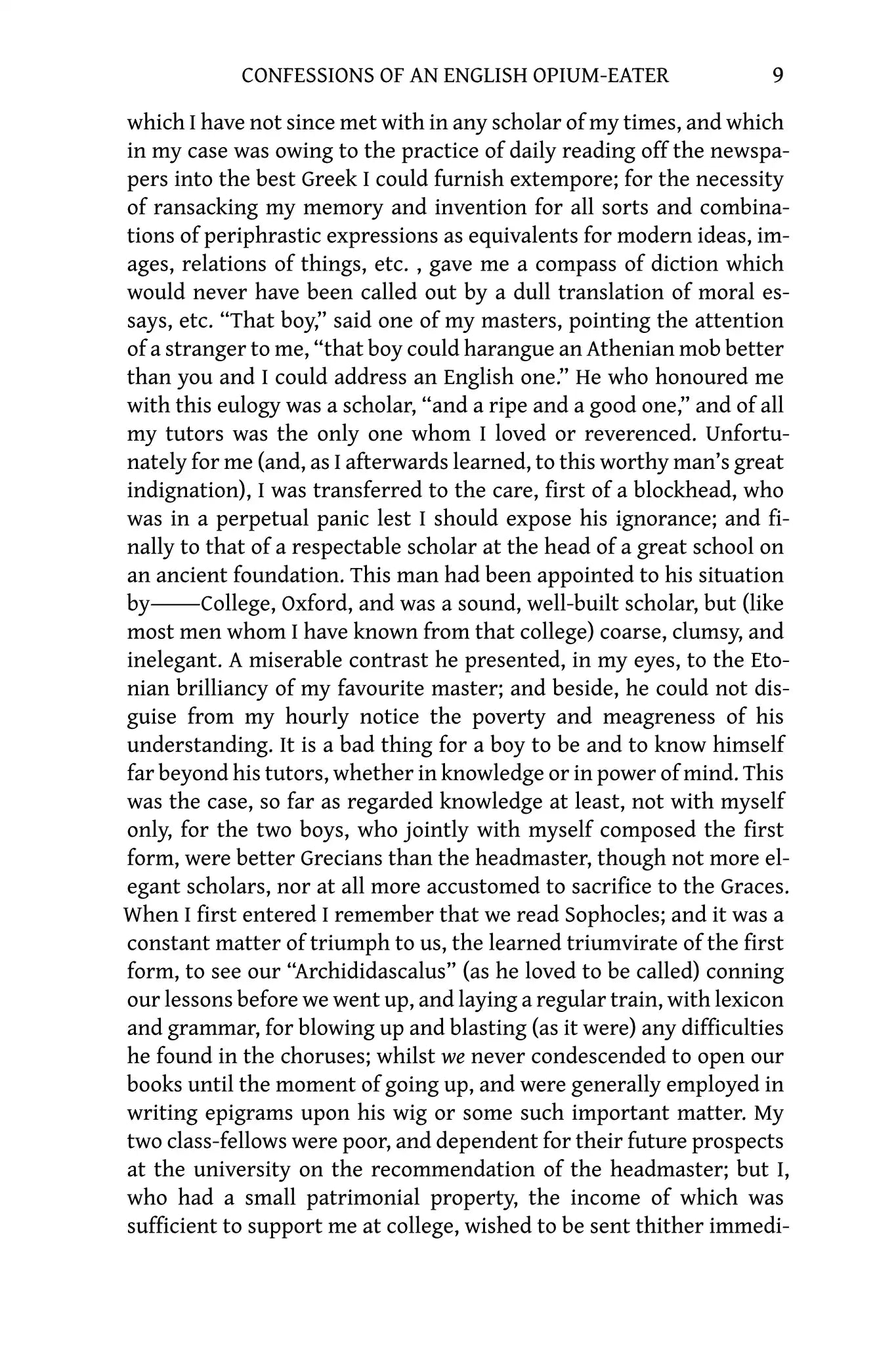 Confessions of an English Opium-Eater