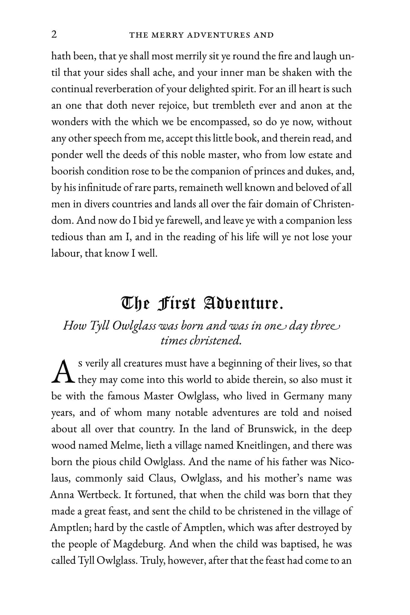 The Marvellous Adventures and Rare Conceits of Master Tyll Owlglass