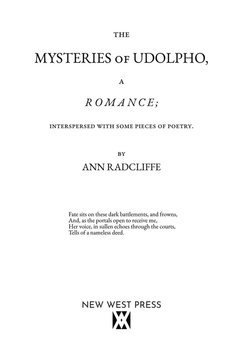 The Mysteries of Udolpho Novel