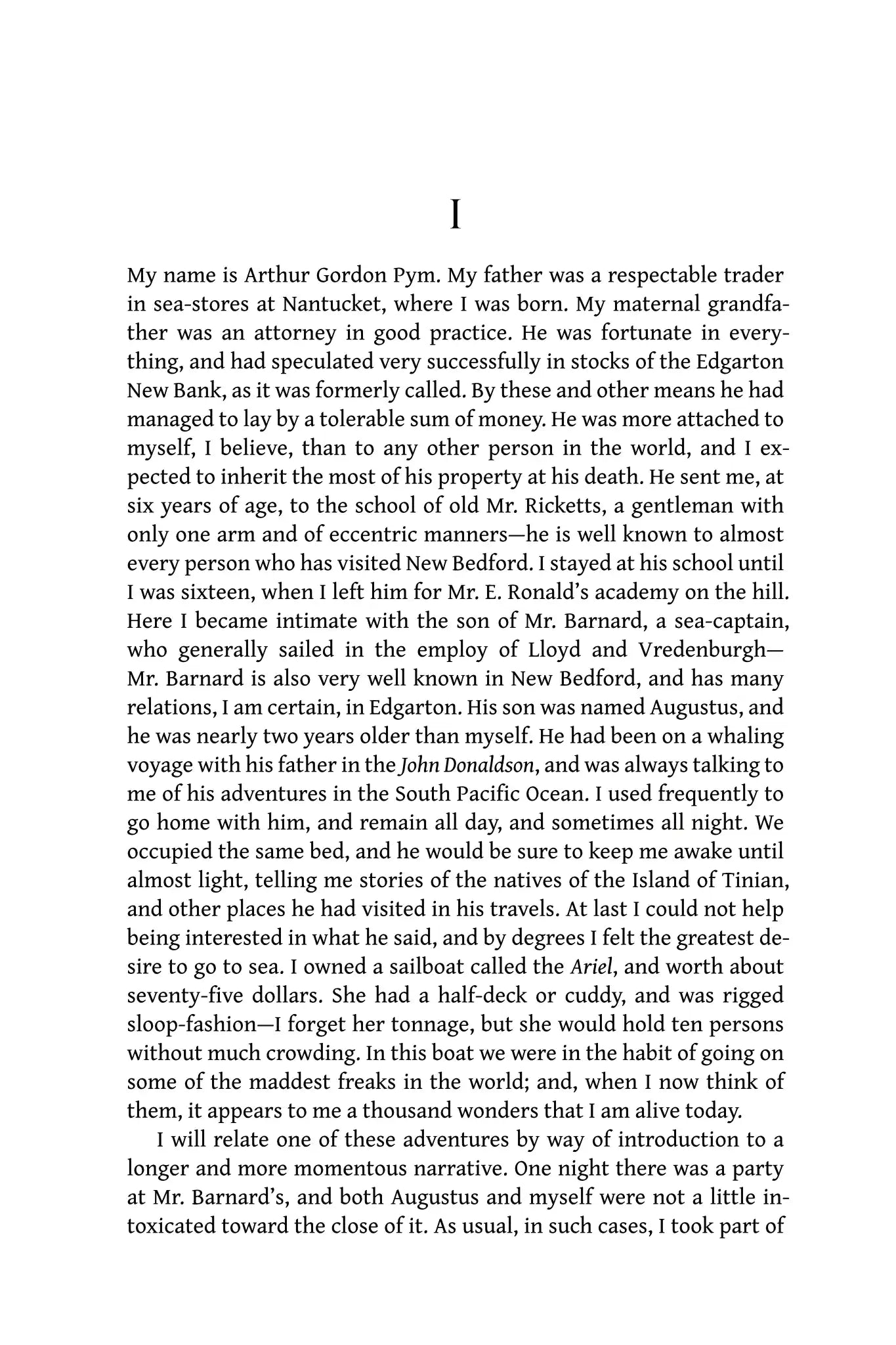 The Narrative of Arthur Gordon Pym of Nantucket