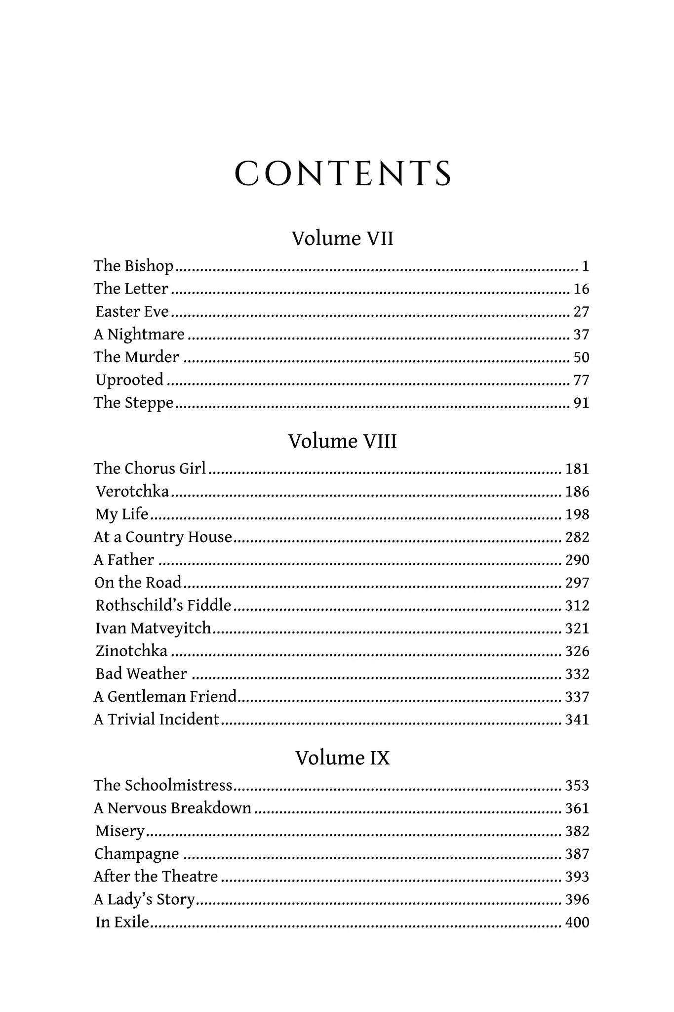 The Tales of Chekhov - VII, VIII, IX