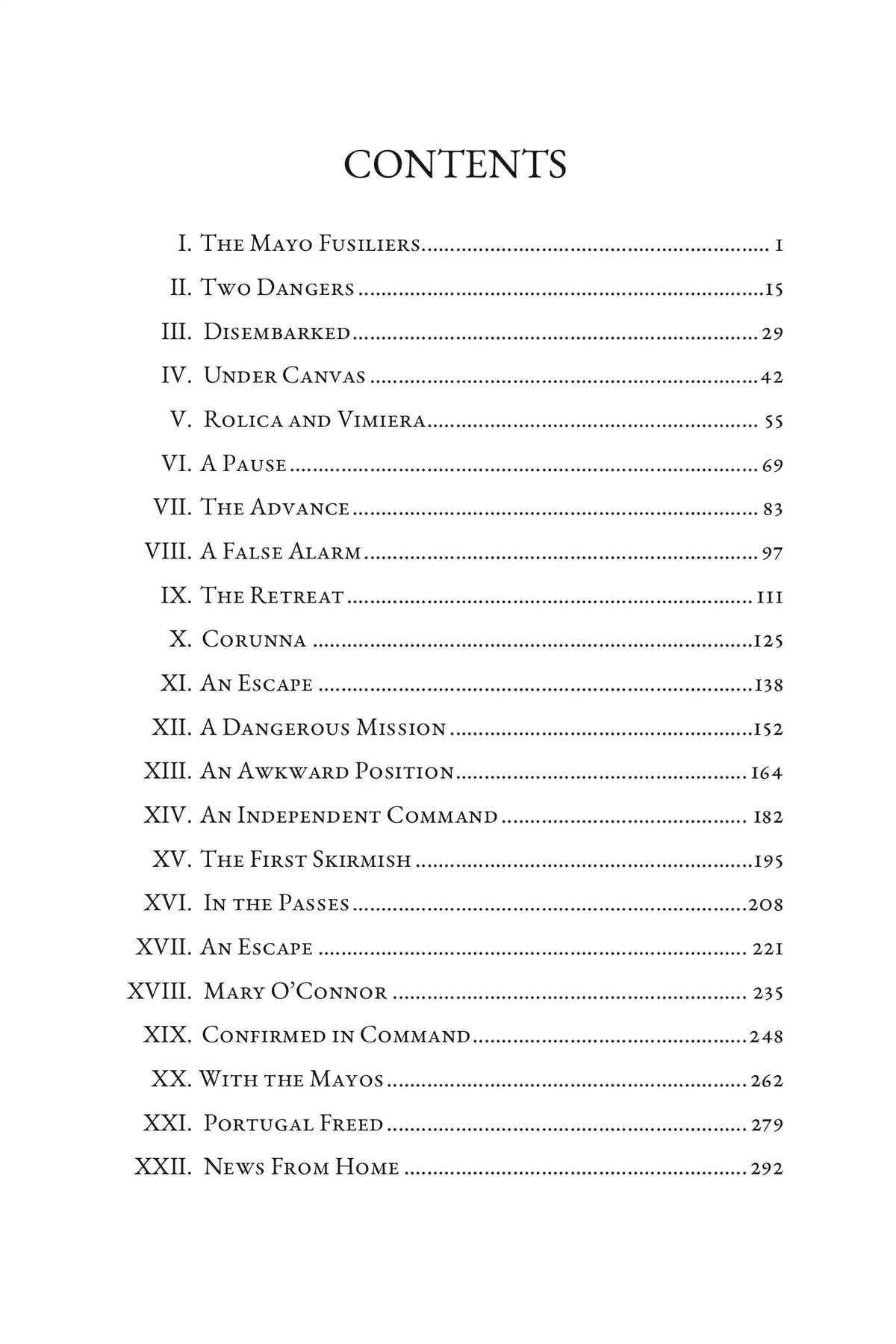 With Moore at Corunna — Contents
