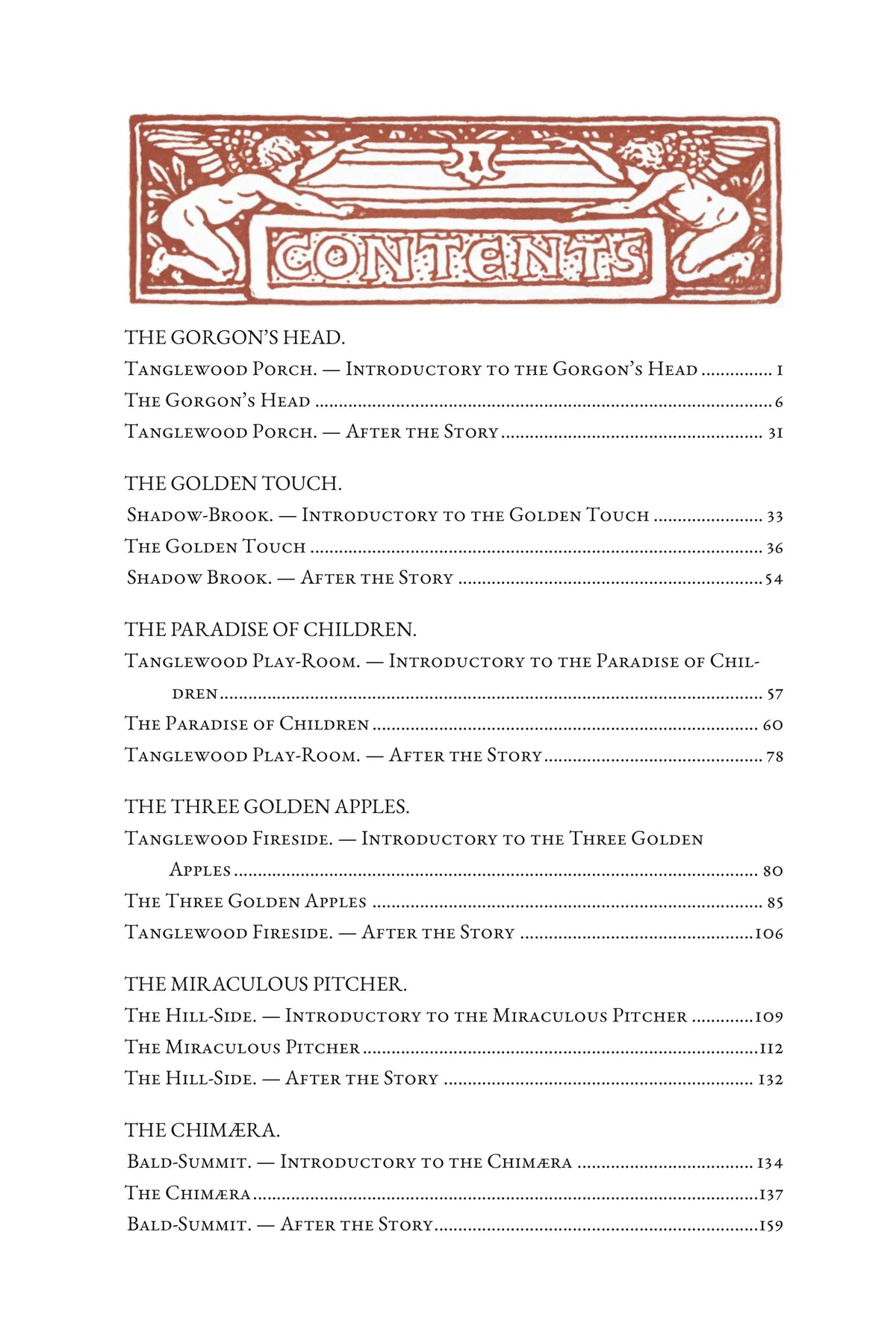 A Wonder Book for Boys and Girls by Nathaniel Hawthorne — Contents