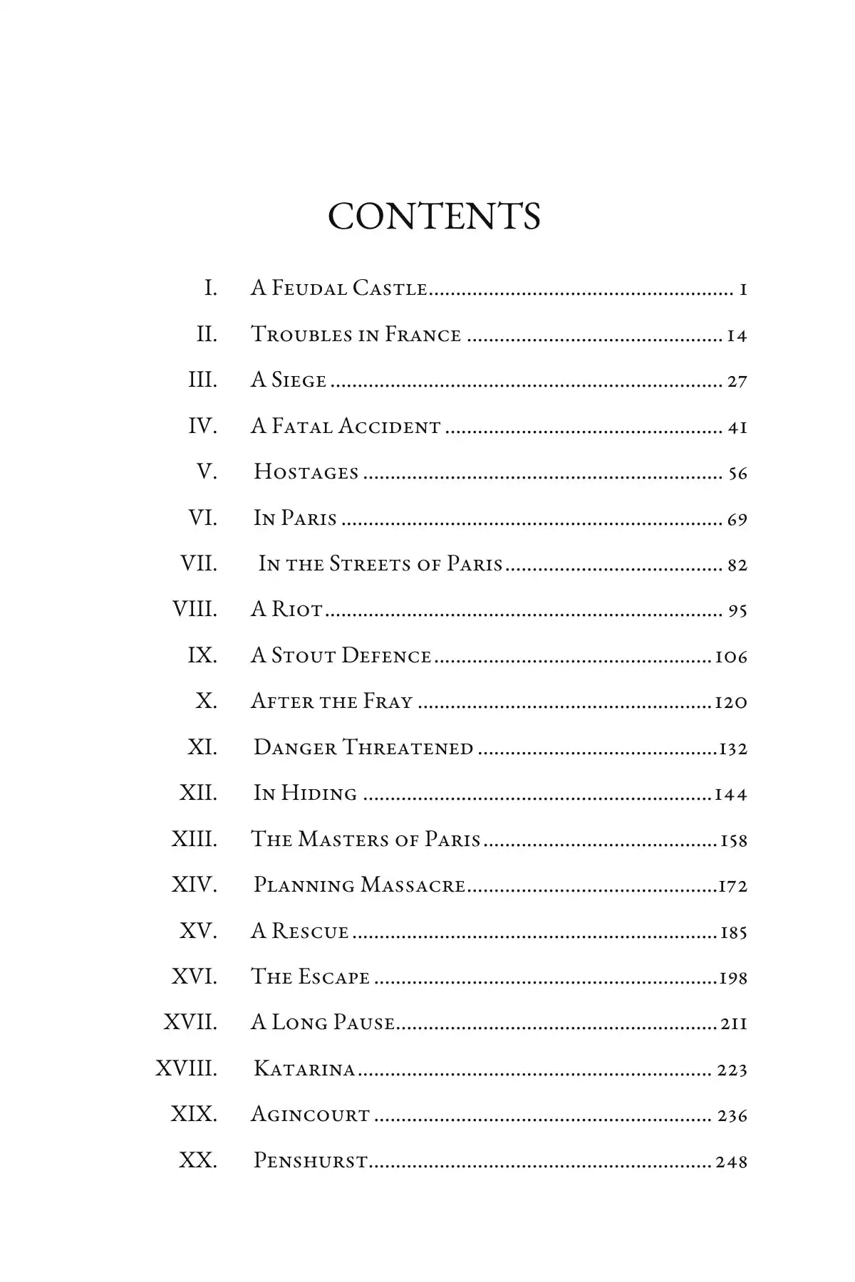 At Agincourt — table of contents