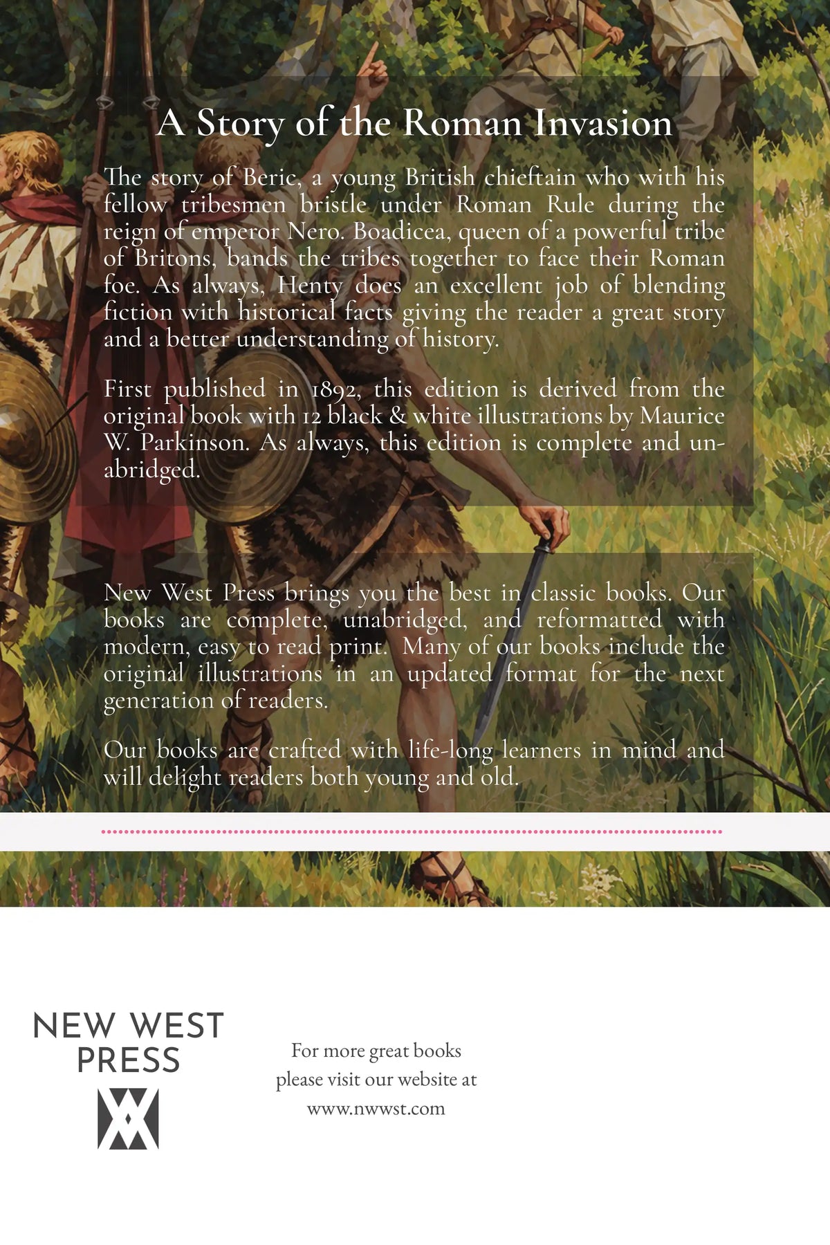 Beric the Briton by G. A. Henty — back cover