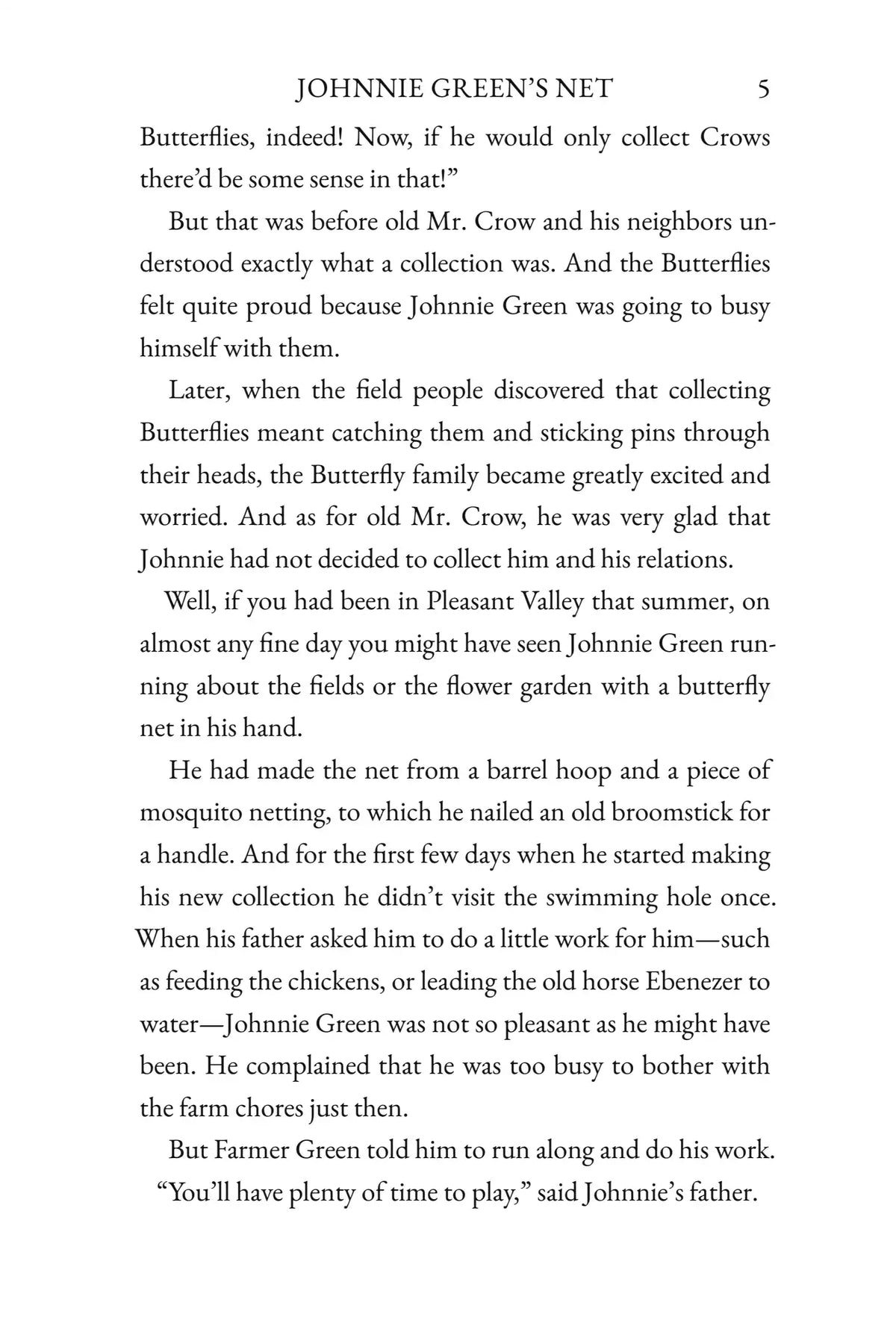 The Tale of Betsy Butterfly — printed story page 5
