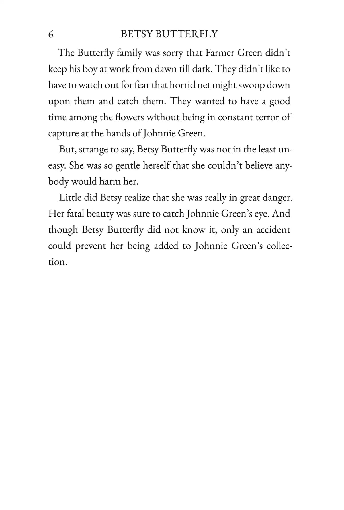 The Tale of Betsy Butterfly — printed story page 6