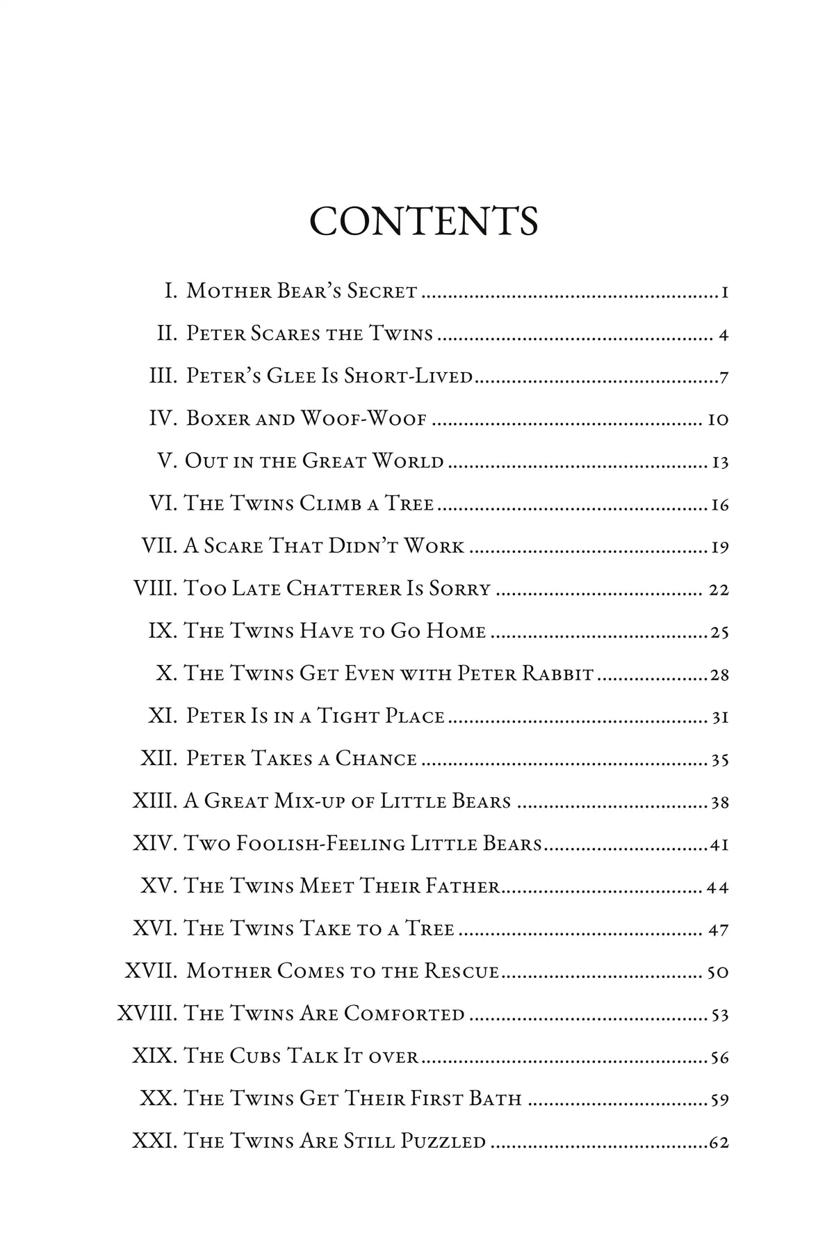 Buster Bear’s Twins — table of contents, page 1