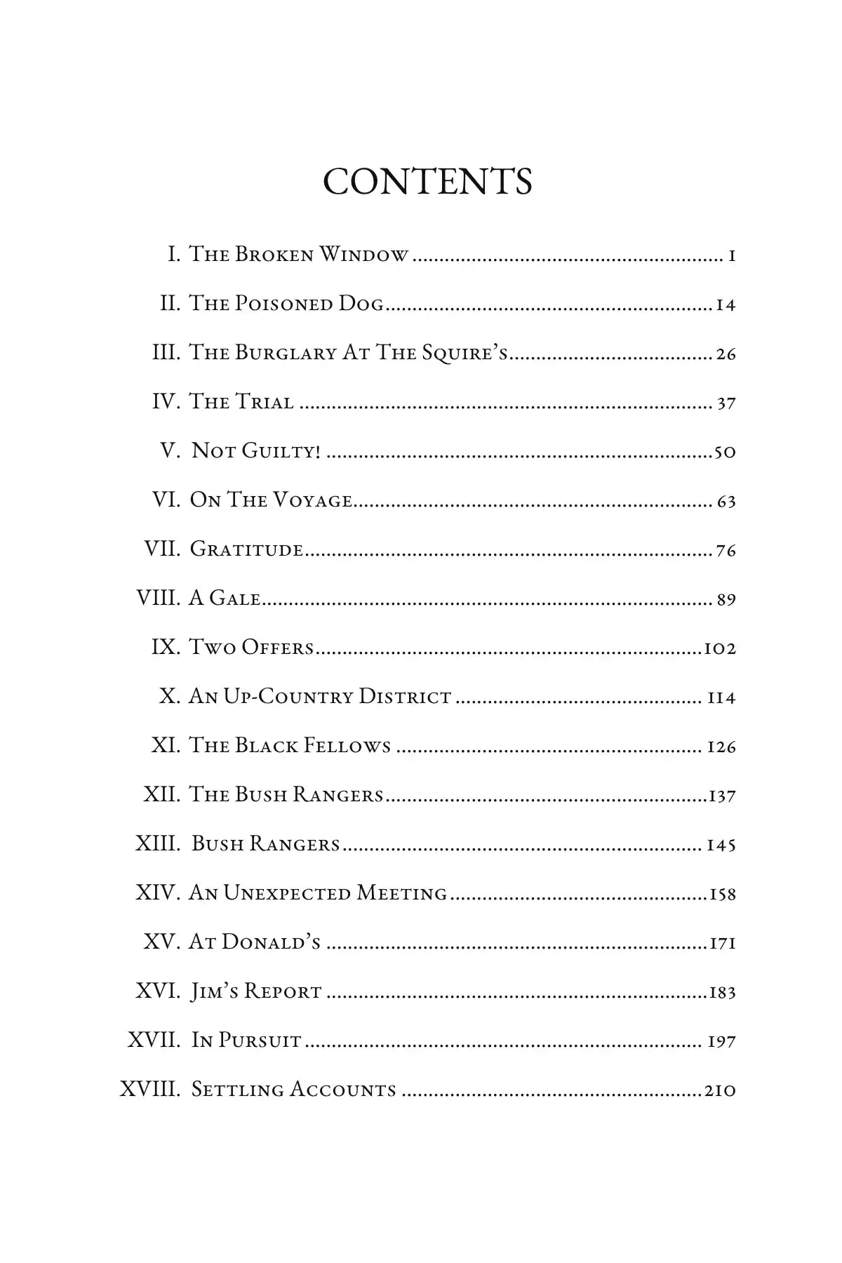 A Final Reckoning — table of contents