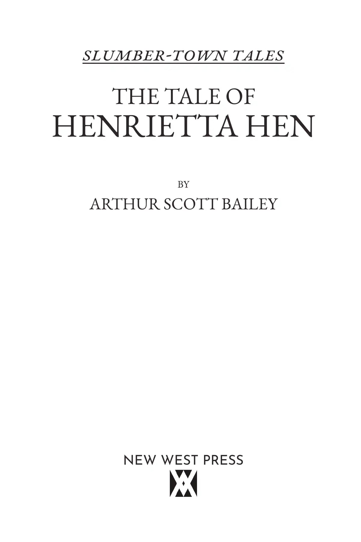 The Tale of Henrietta Hen — title page