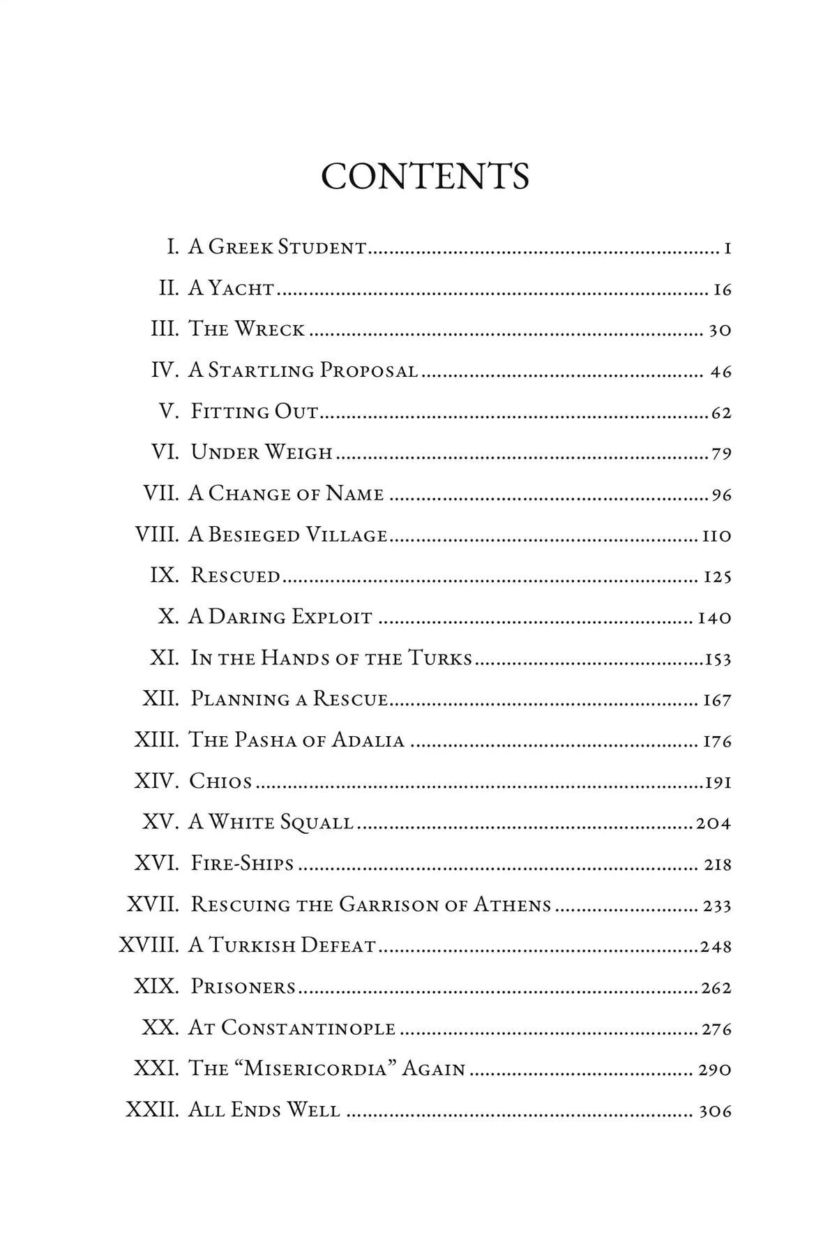 In Greek Waters by G. A. Henty — table of contents