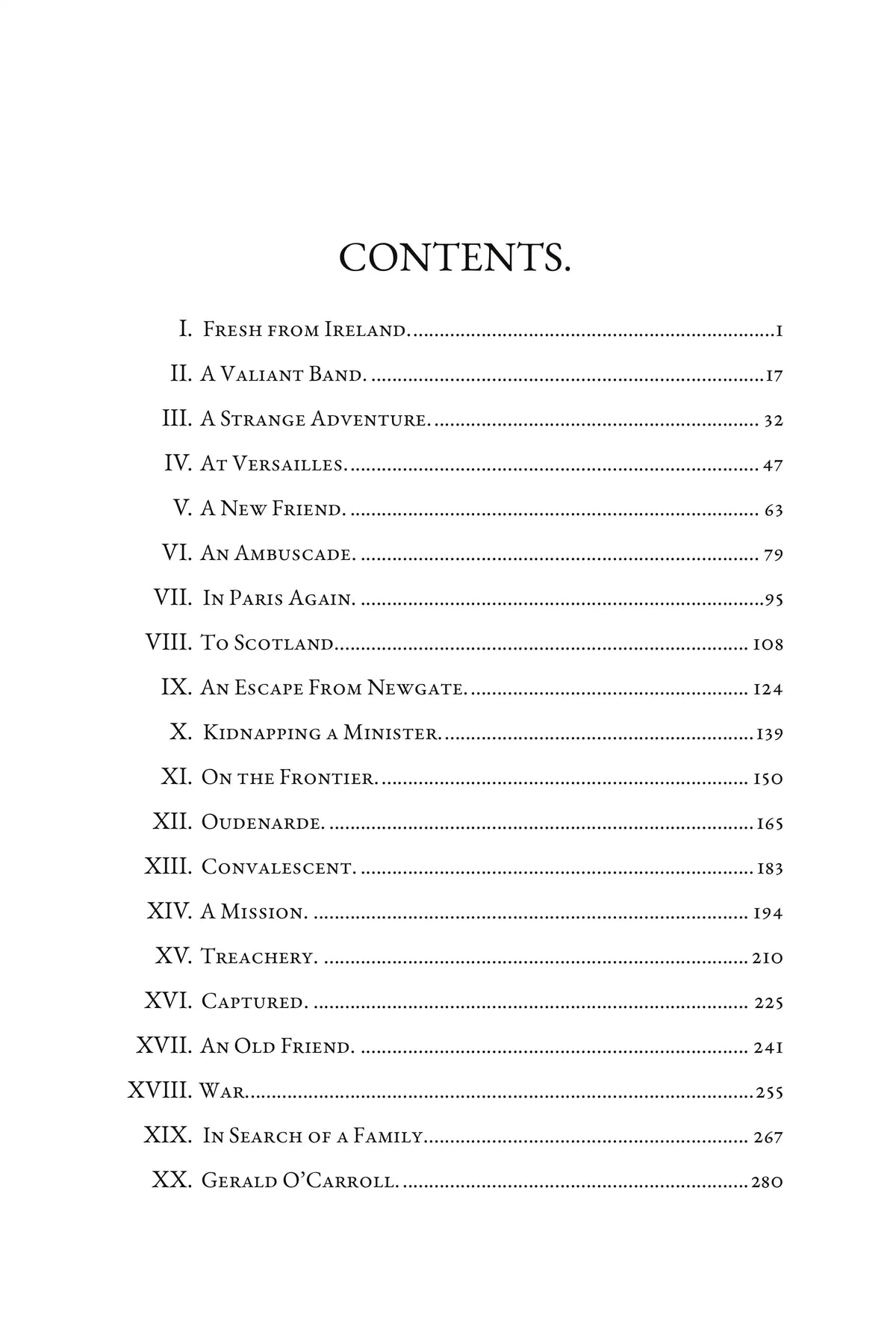In the Irish Brigade — contents