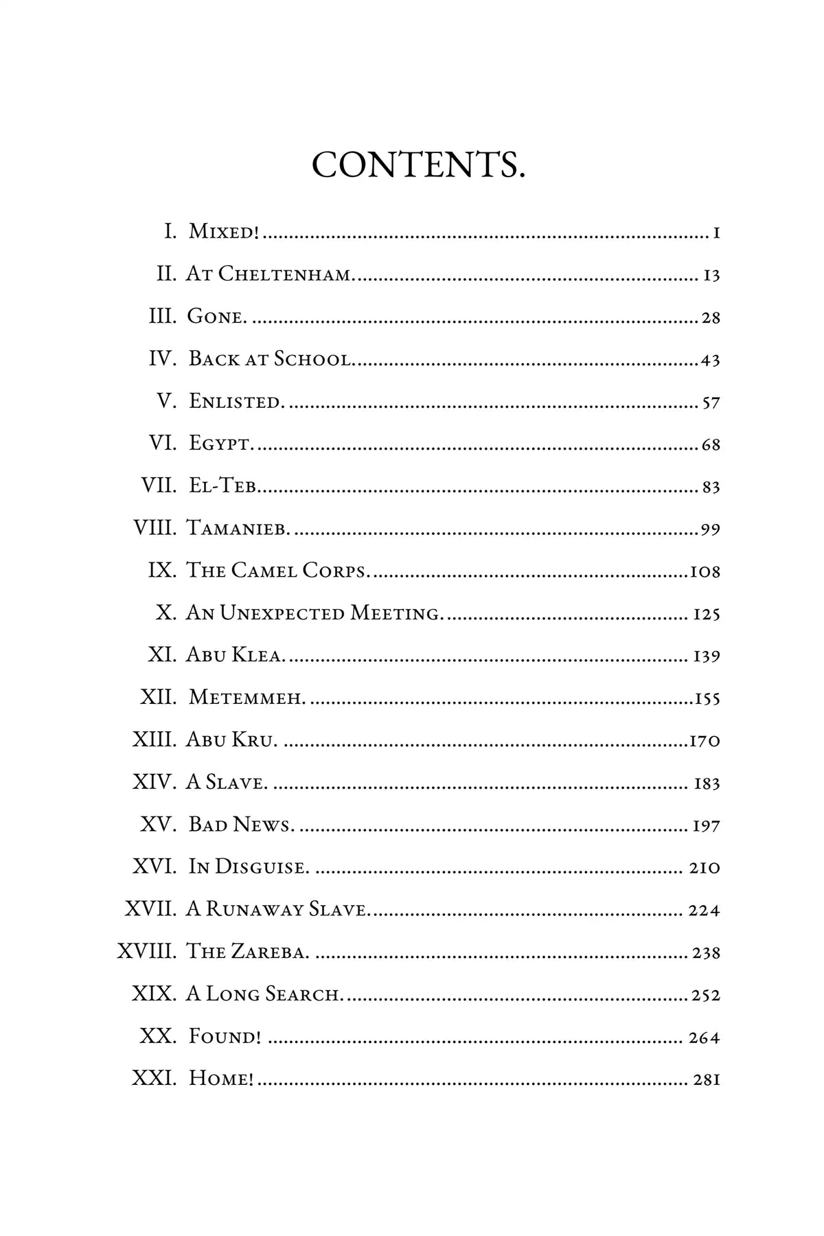 The Dash for Khartoum — contents