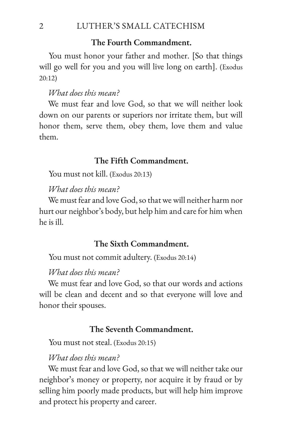 Luther’s Small Catechism — Book page 2