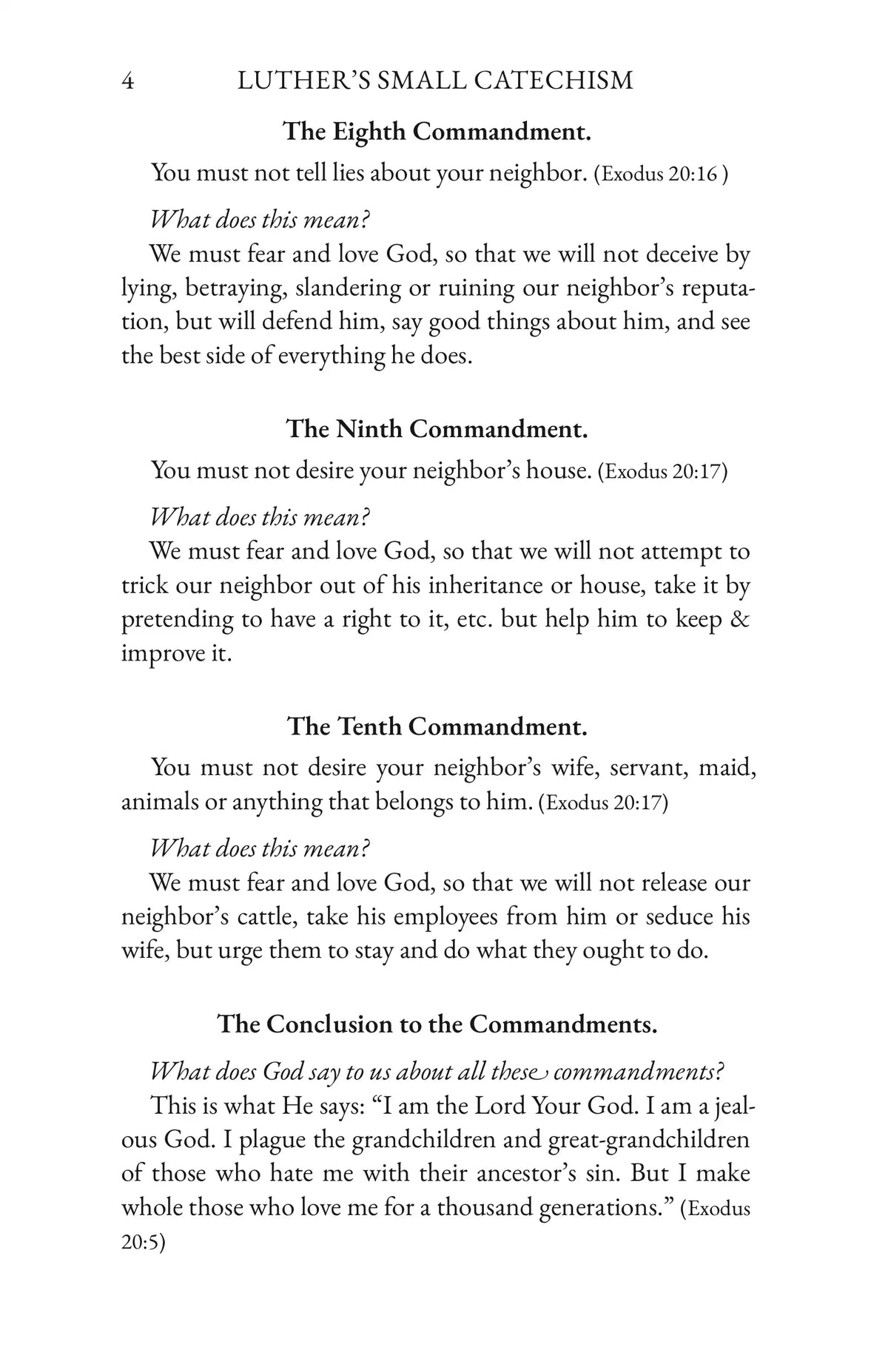Luther’s Small Catechism — Book page 4