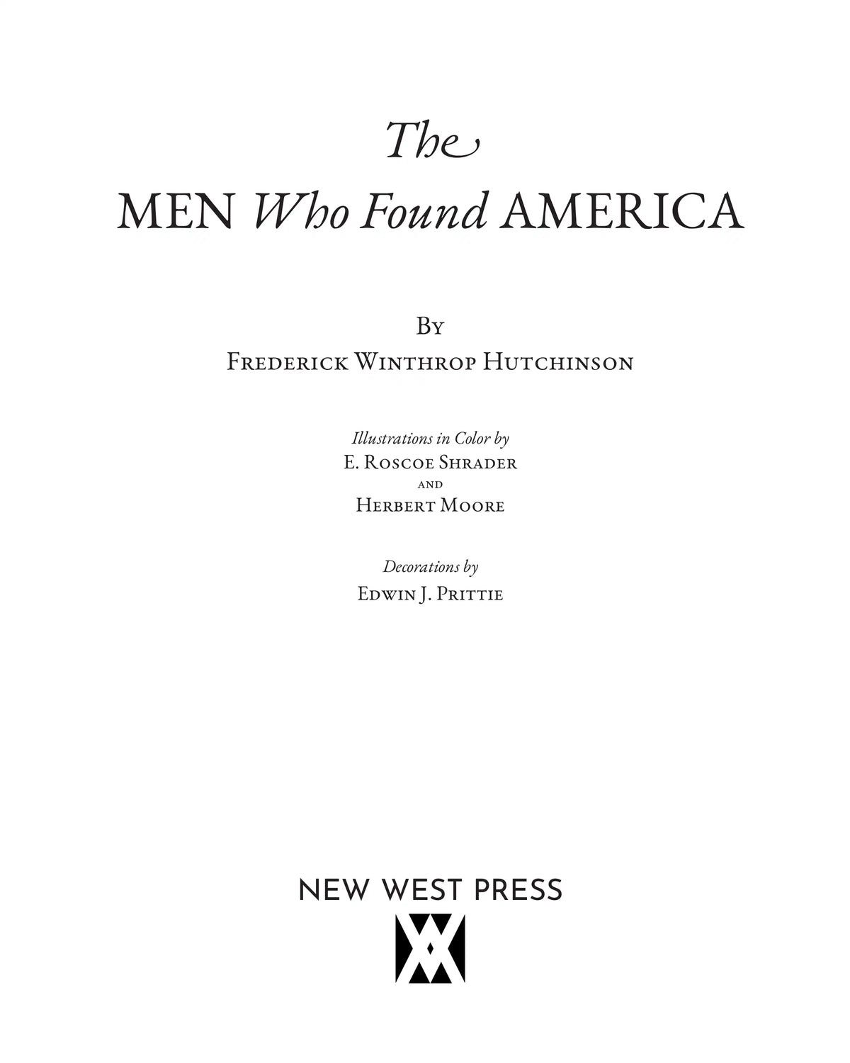 The Men Who Found America — full title page