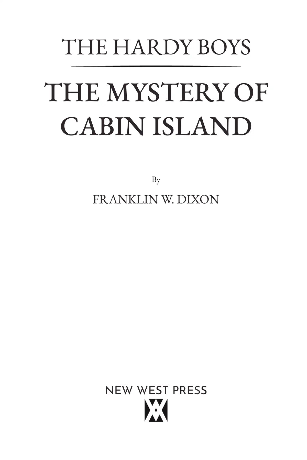 The Mystery of Cabin Island — title page
