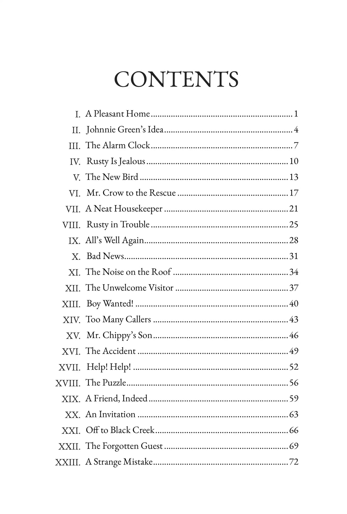 The Tale of Rusty Wren — contents