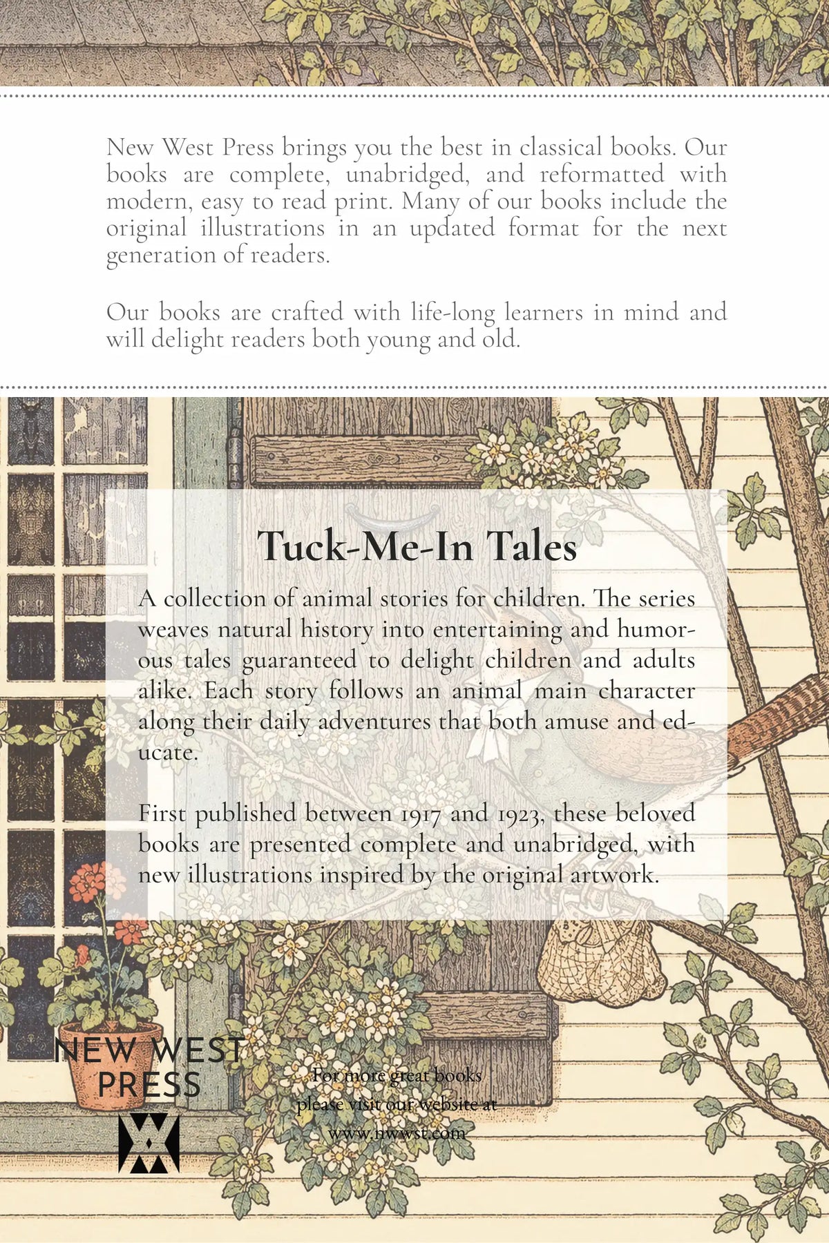 Back cover of The Tale of Rusty Wren — Tuck-Me-In Tales series description