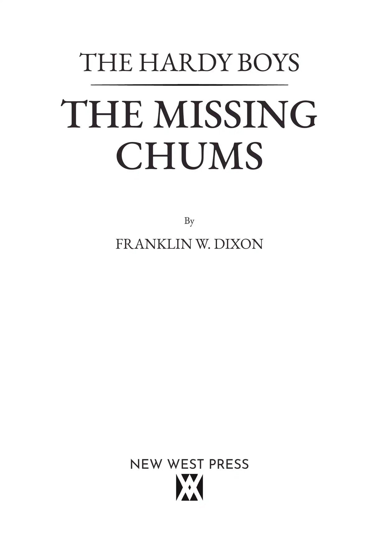 The Missing Chums — full title page