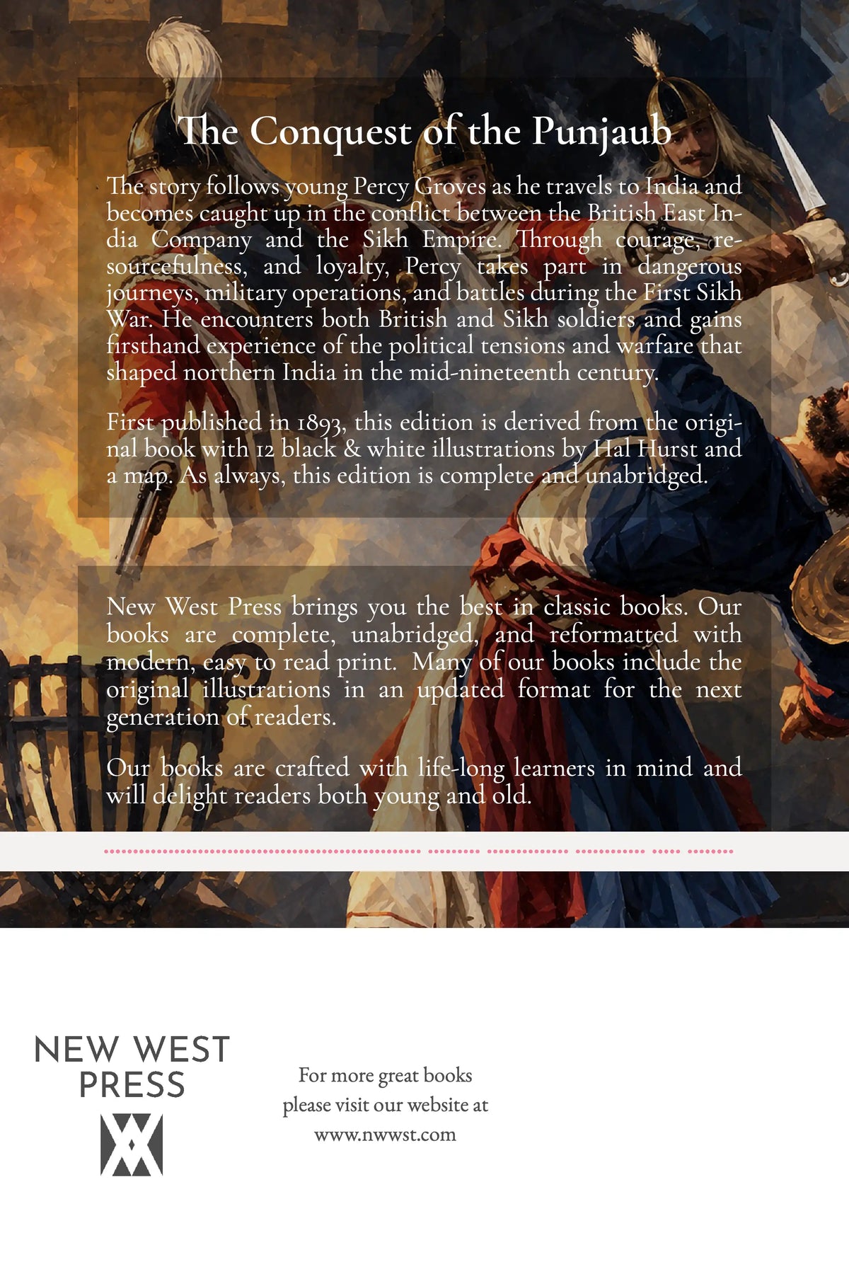 Through the Sikh War by G. A. Henty — back cover