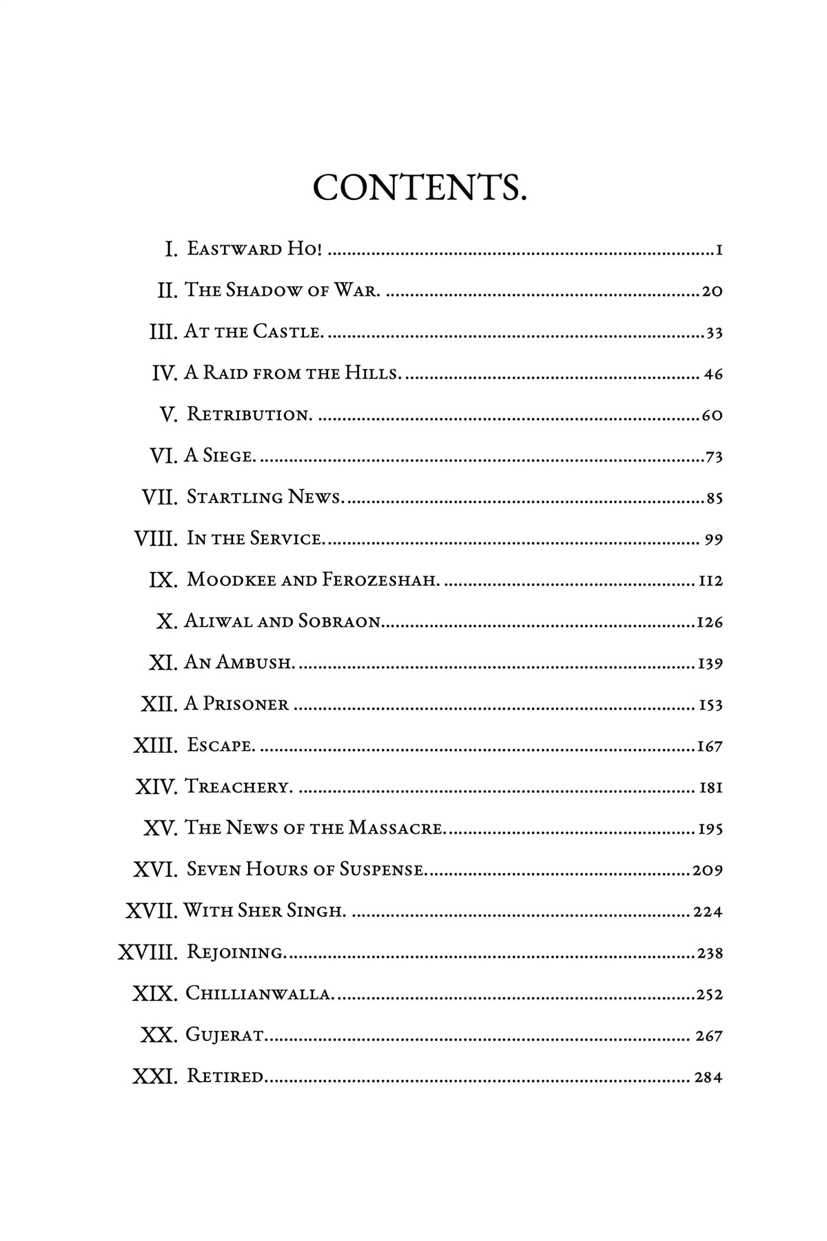 Through the Sikh War by G. A. Henty — contents