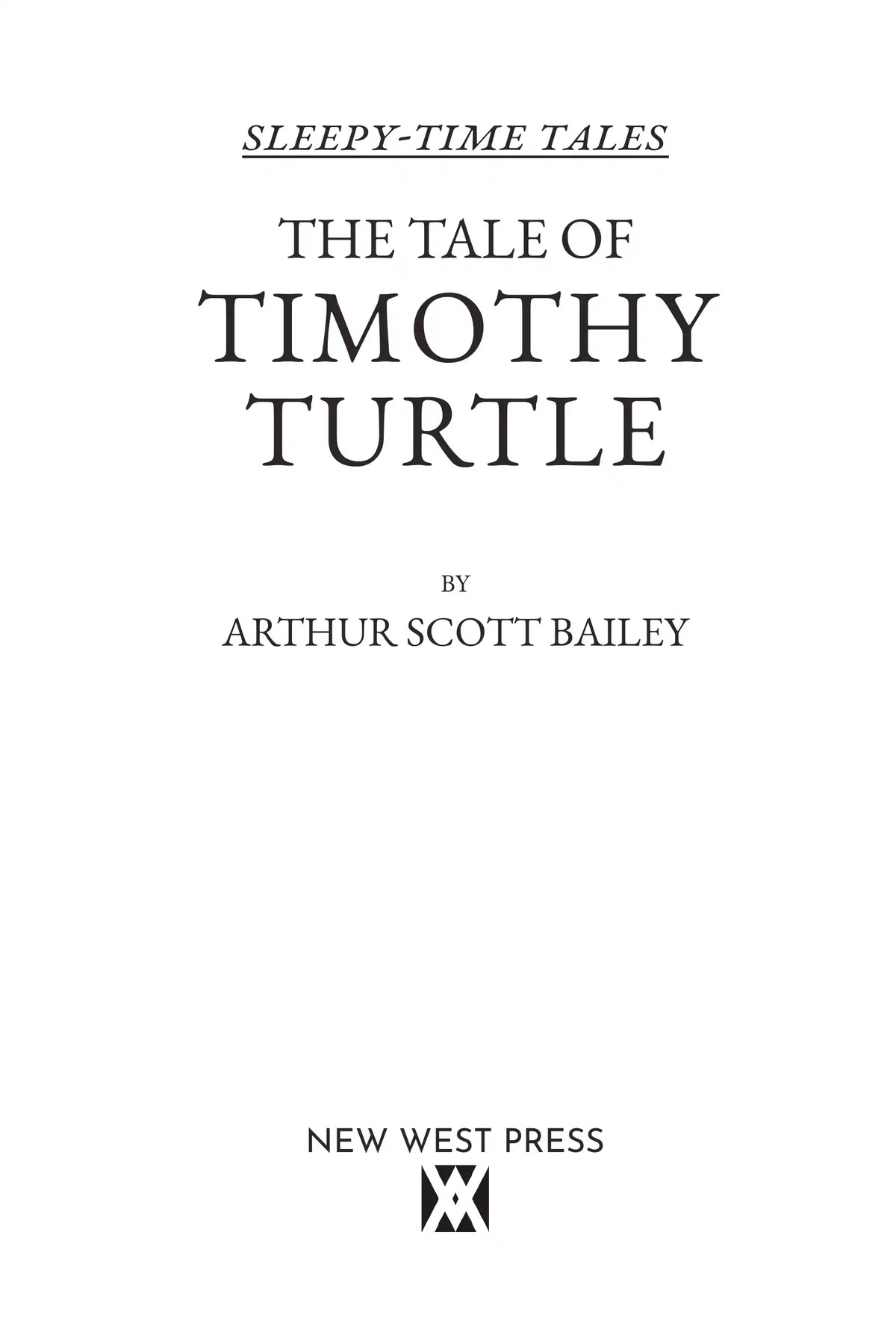 The Tale of Timothy Turtle — title page