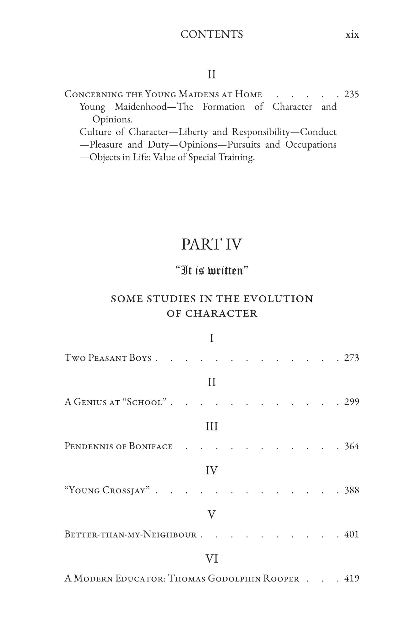 Formation of Character