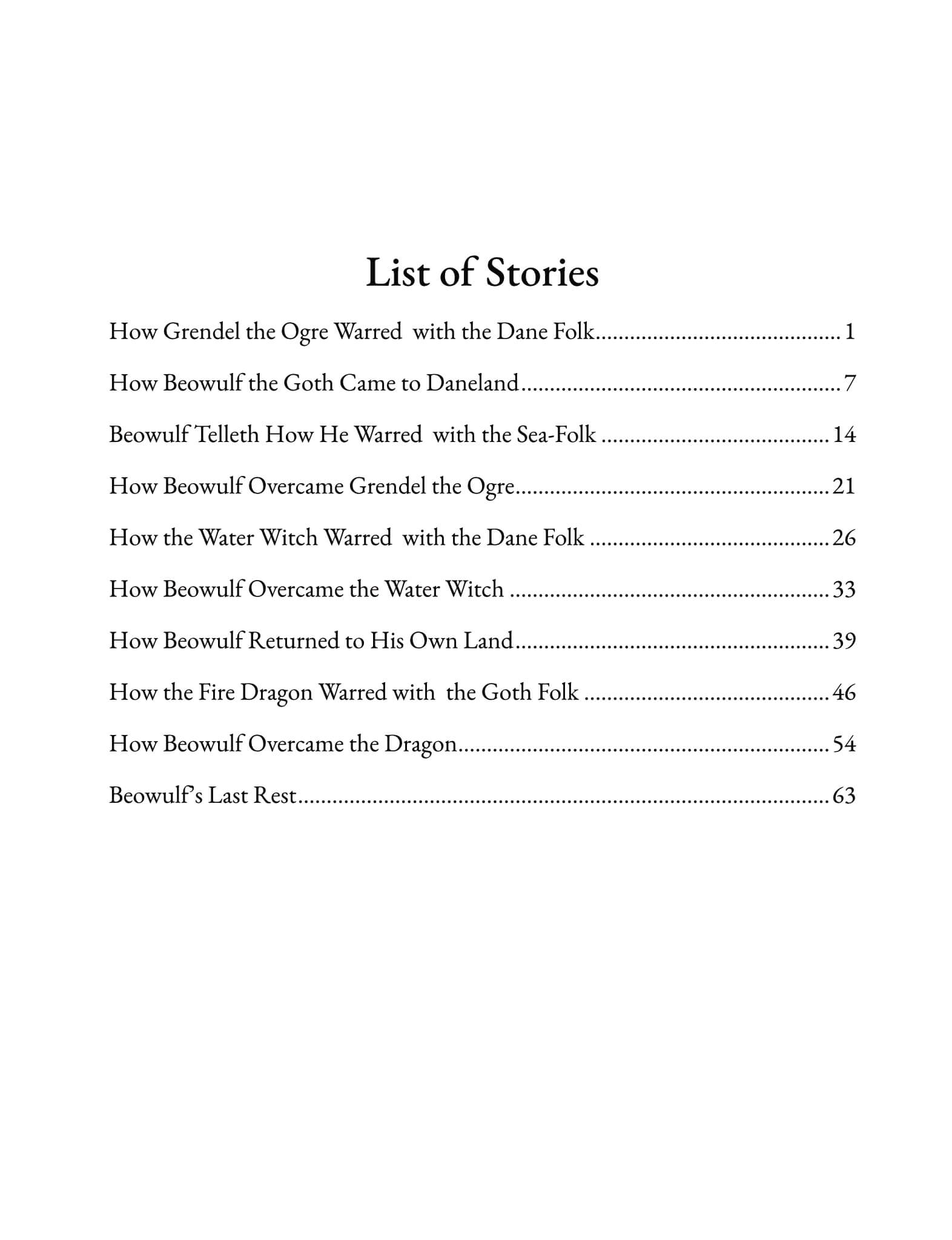 Stories of Beowulf