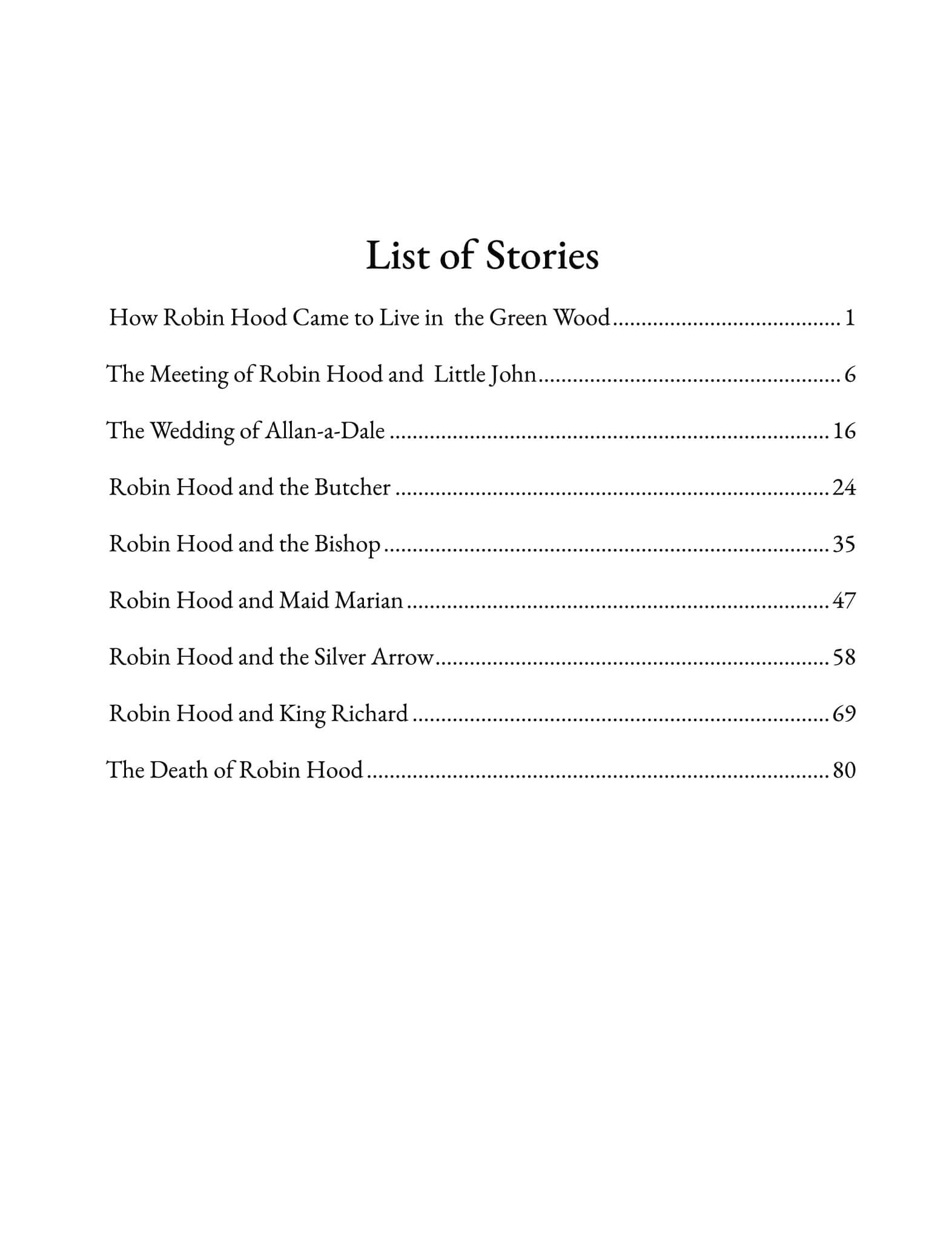 Stories of Robin Hood