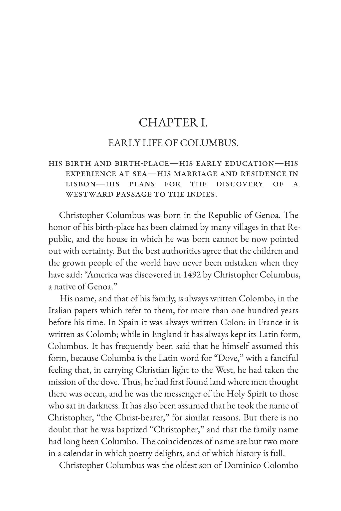 The Life of Christopher Columbus