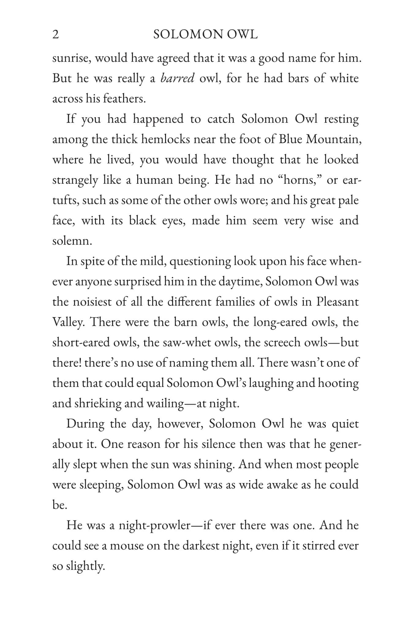 The Tale of Solomon Owl